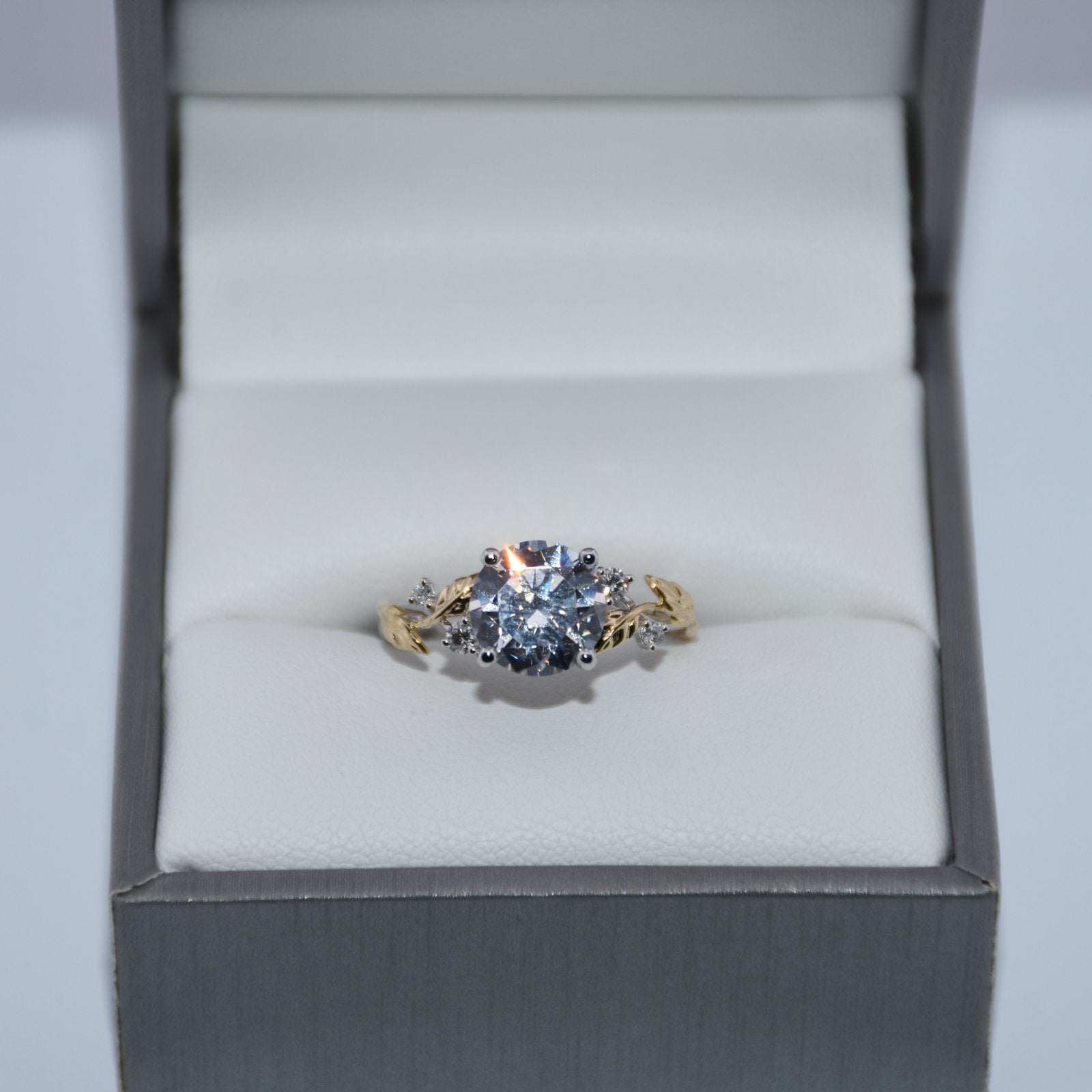 14K Gold | YG/WG Lyria Bridal Semi-Mount Round Diamond Engagement Ring (Check Description)