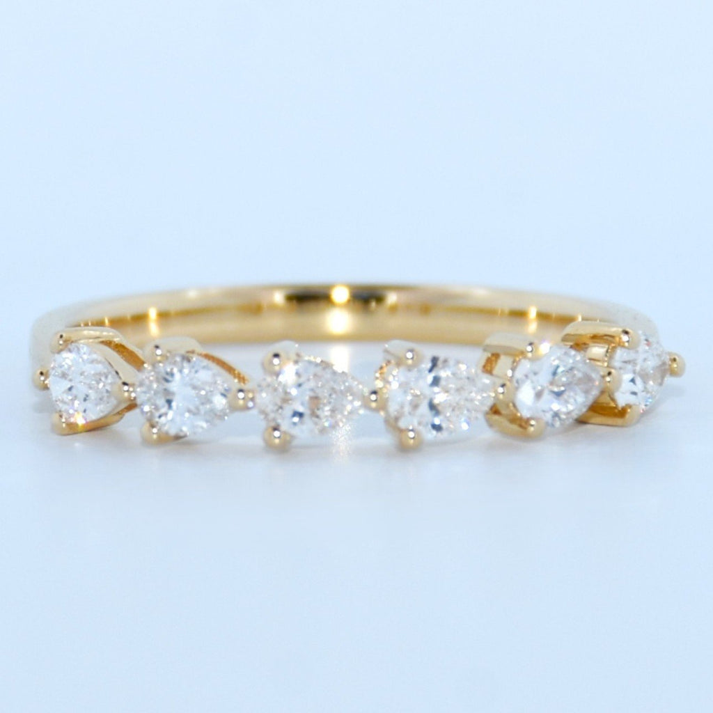 14K Gold | YG .533cttw Pear Lab Diamond Wedding/Anniversary Band