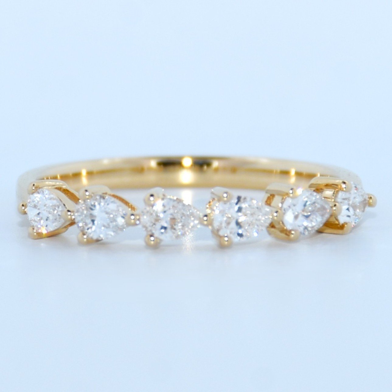 14K Gold | YG .533cttw Pear Lab Diamond Wedding/Anniversary Band