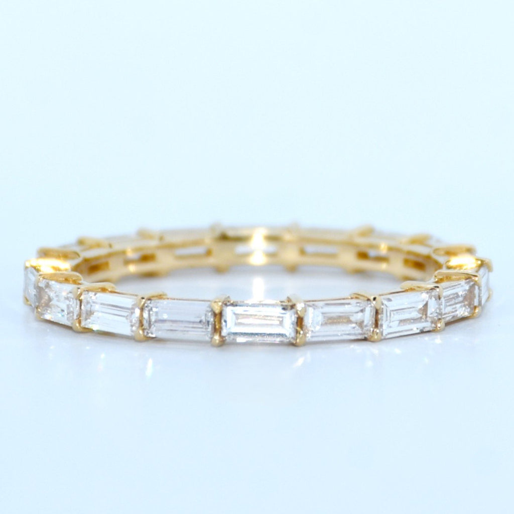 14K Gold | YG 1.071cttw Emerald Eternity Lab Diamond Wedding/Anniversary Band