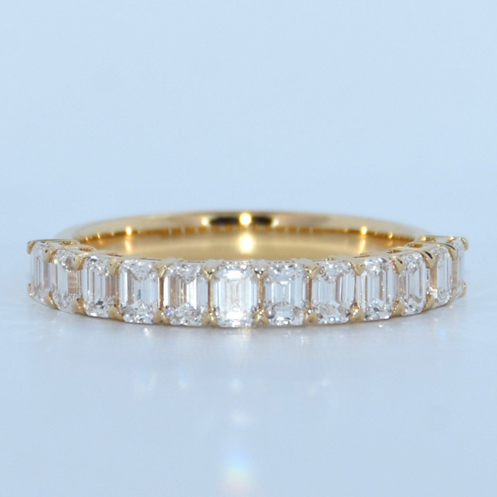 14K Gold | YG 1.207cttw Emerald Lab Diamond Wedding/Anniversary Band