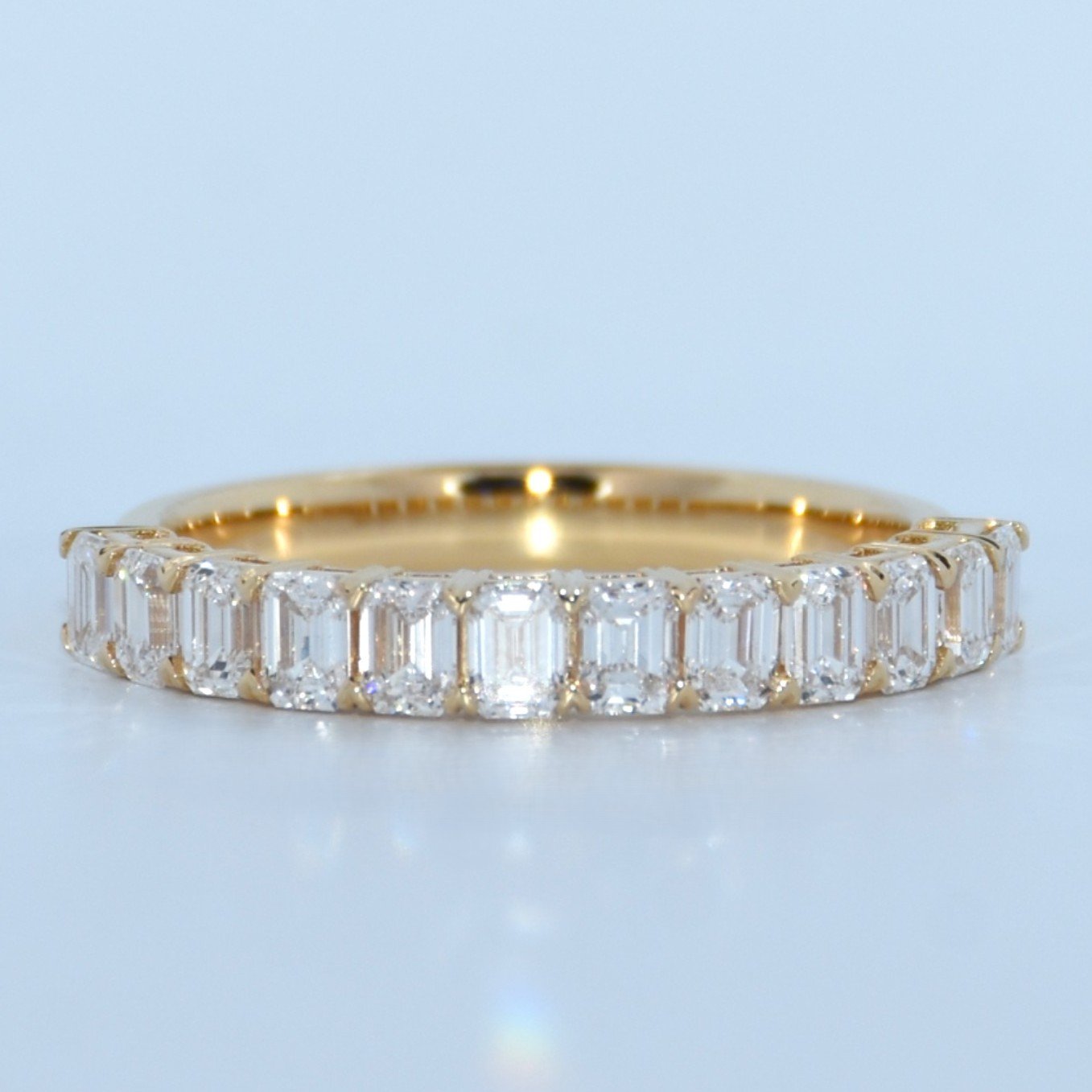 14K Gold | YG 1.207cttw Emerald Lab Diamond Wedding/Anniversary Band