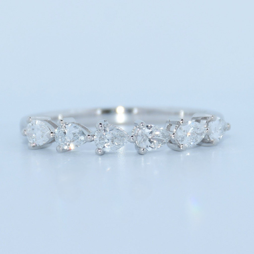 14K Gold | WG .512cttw Pear Lab Diamond Wedding/Anniversary Band
