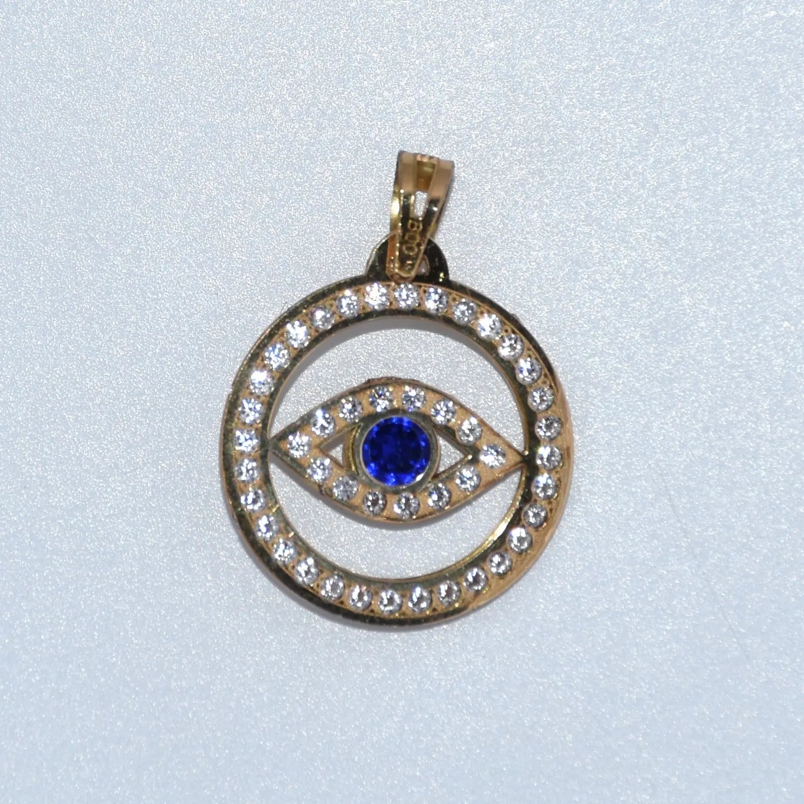 19.2K Portuguese Gold | CZ Evil Eye Charm