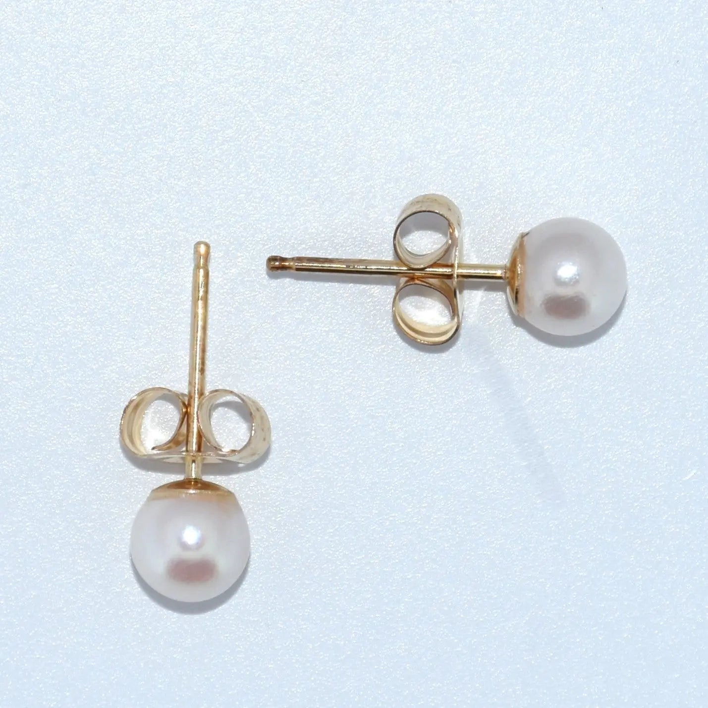 14k Gold | White Freshwater Pearl Earrings