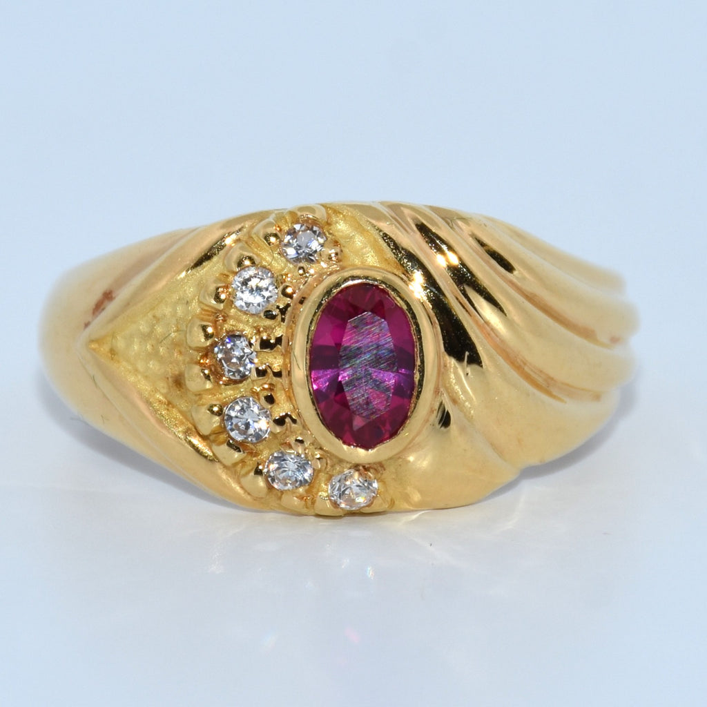 19.2K Portuguese Gold | Rhinestone Stone Rings