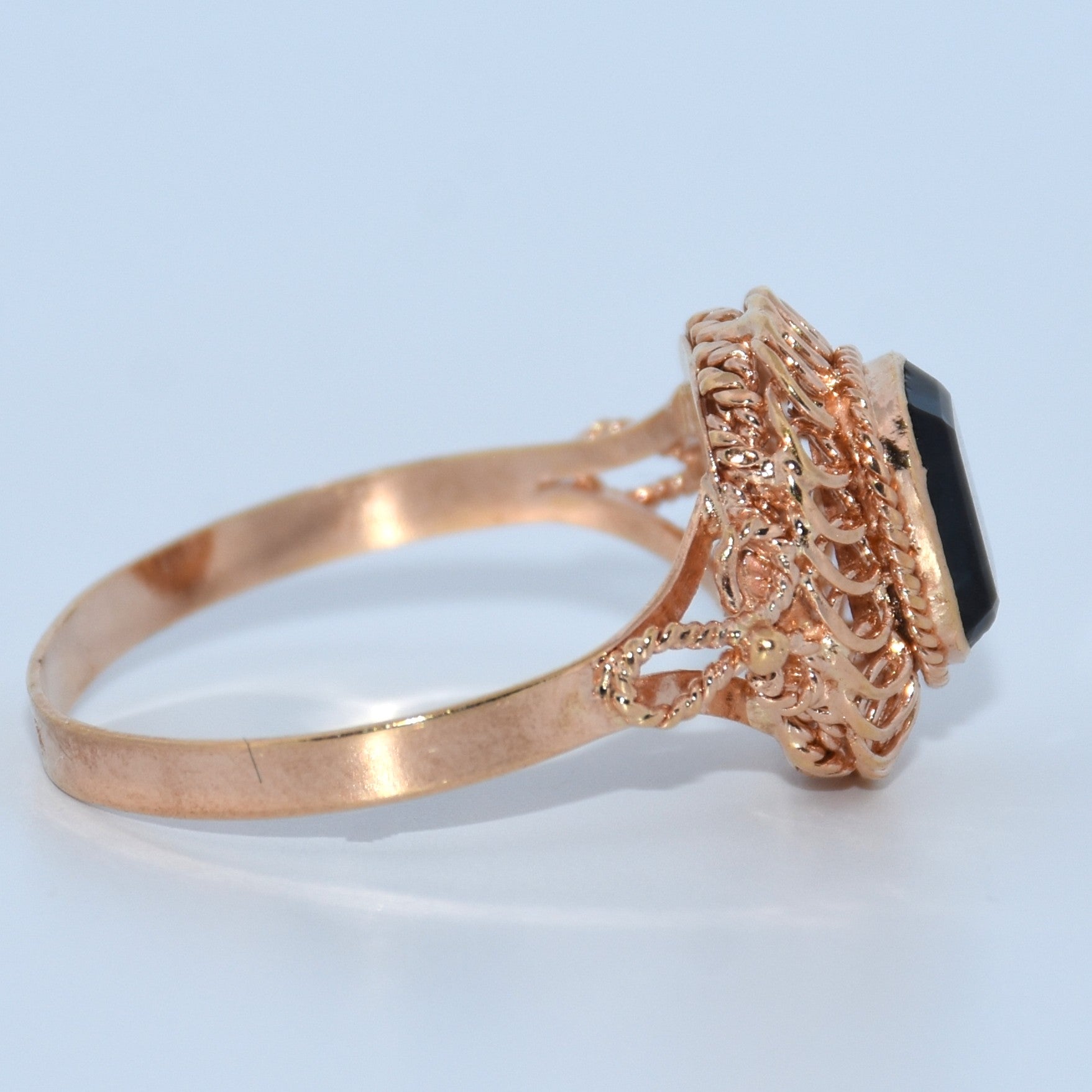 19.2K Portuguese Gold | Vintage Emerald Cut Stone Ring