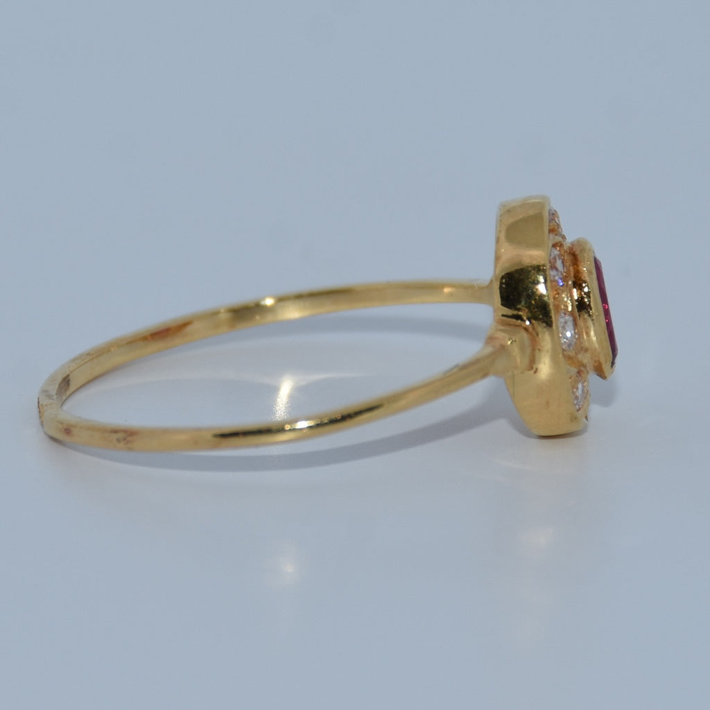 19.2K Portuguese Gold | Victorian Ruby & Cz Ring