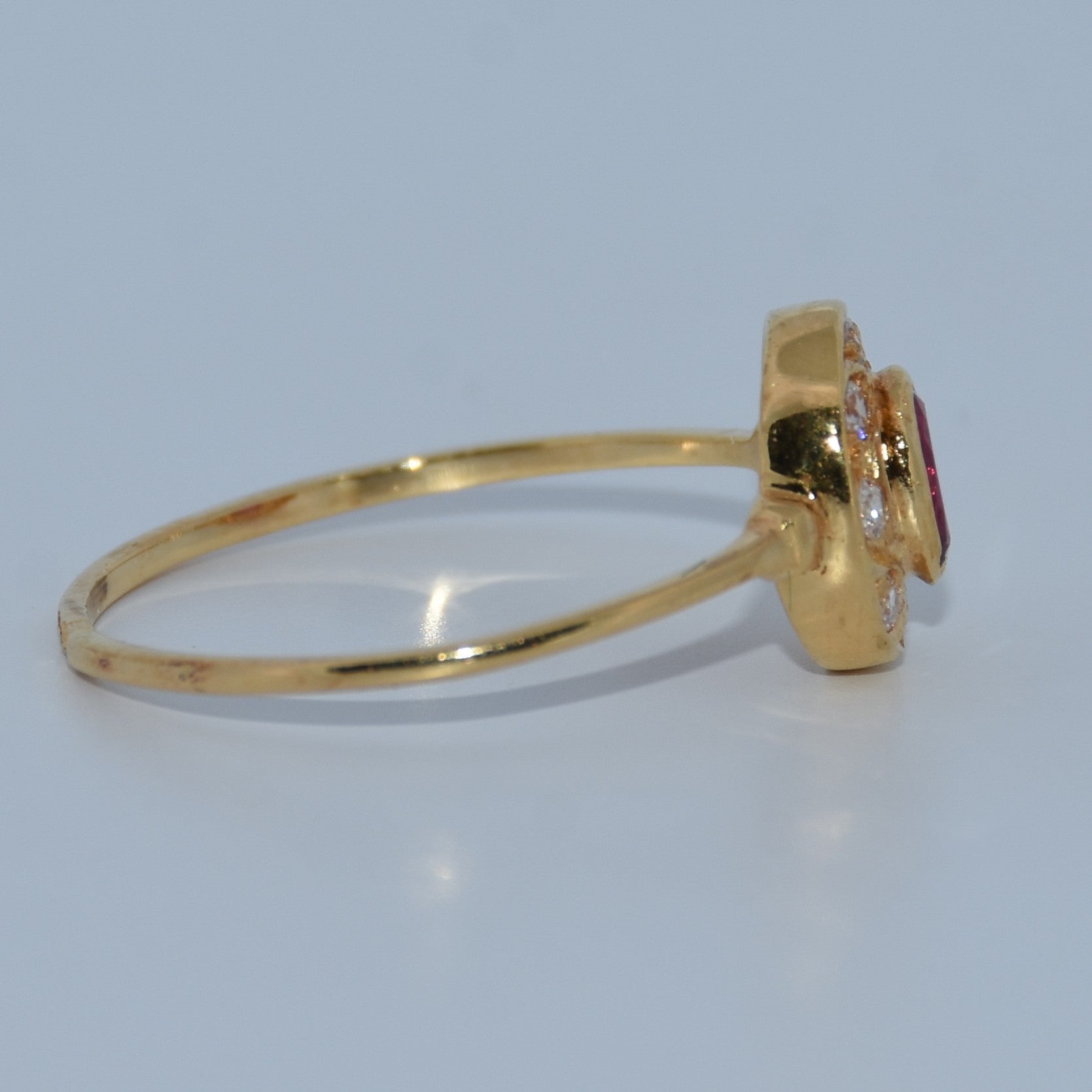 19.2K Portuguese Gold | Victorian Ruby & Cz Ring