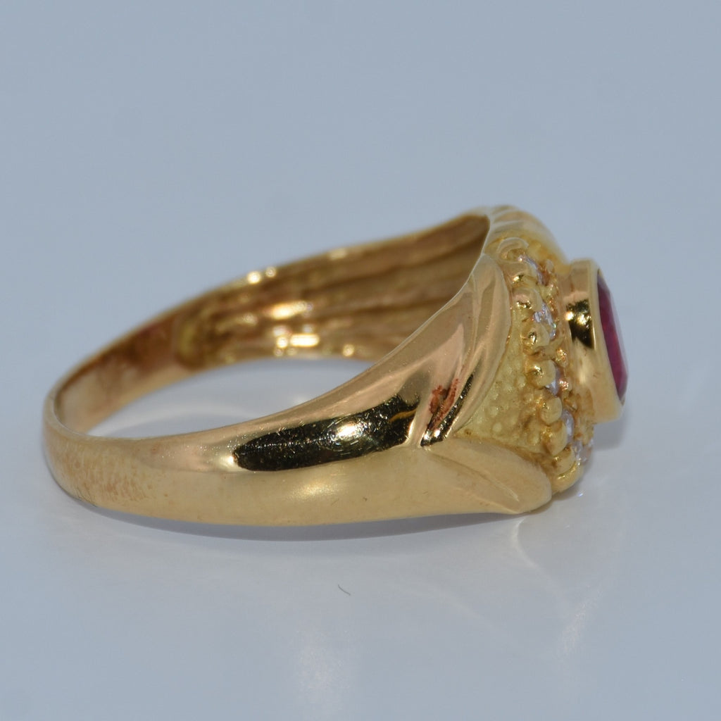 19.2K Portuguese Gold | Rhinestone Stone Rings