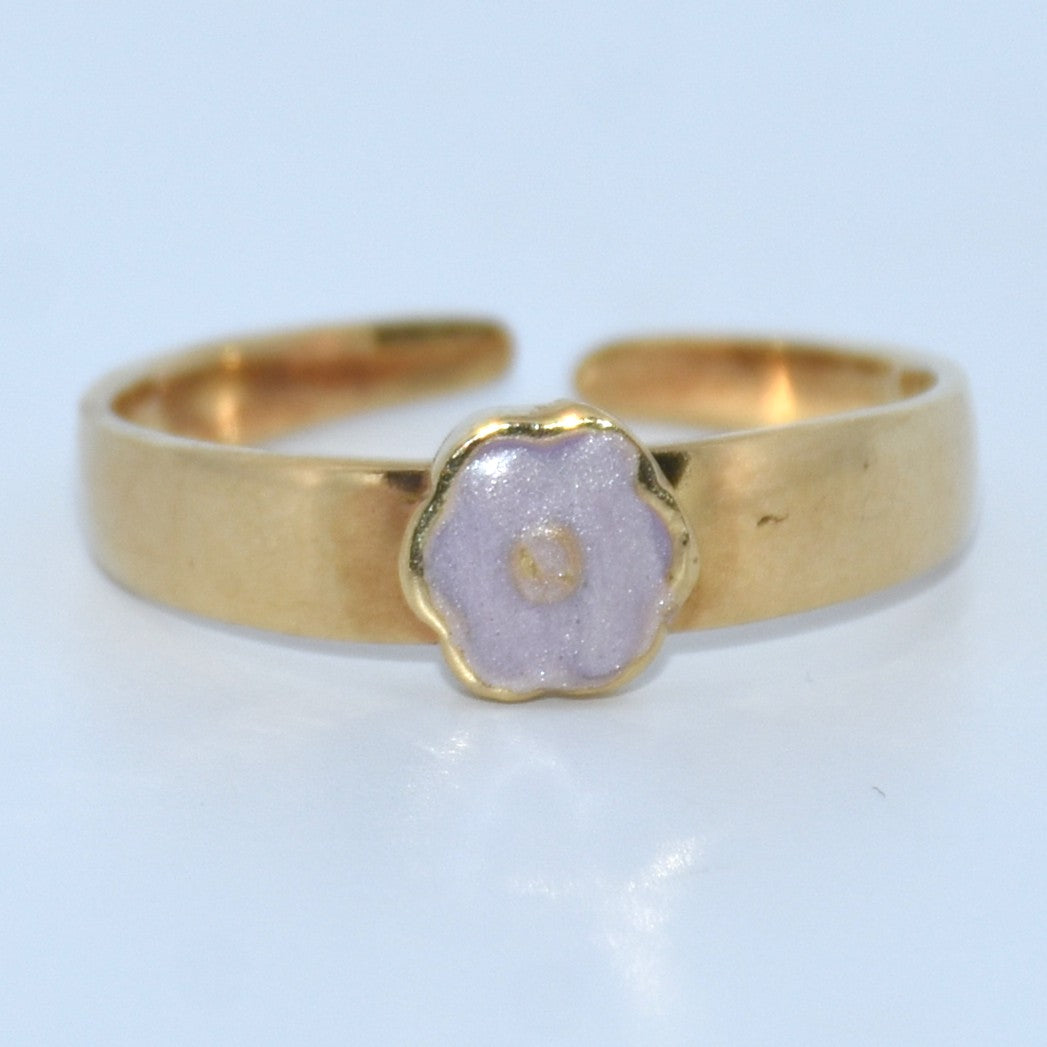 14K Gold | YG Purple Flower Toe Ring
