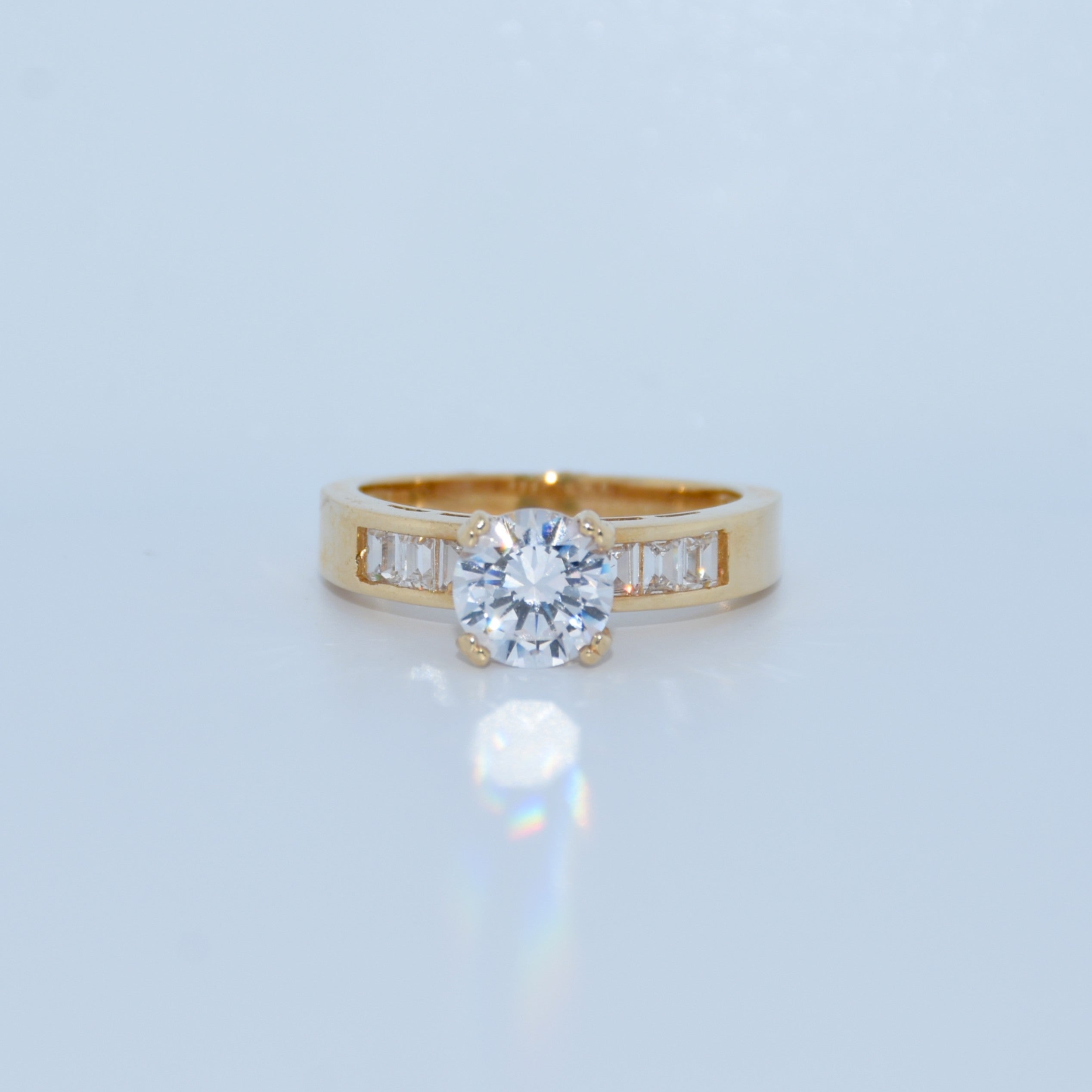14K Gold | CZ Engagement Rings Yellow Gold