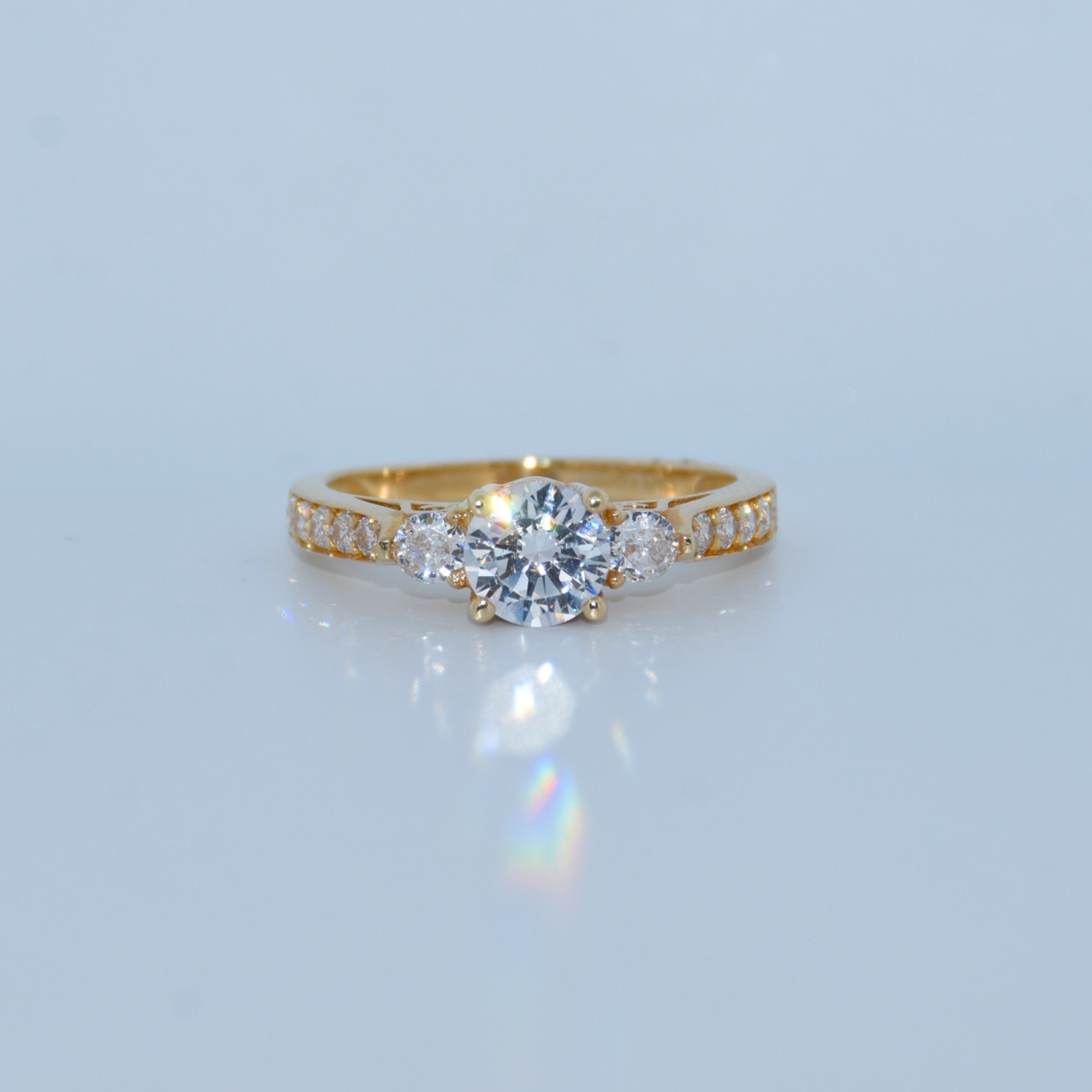 14K Gold | CZ Engagement Rings Yellow Gold