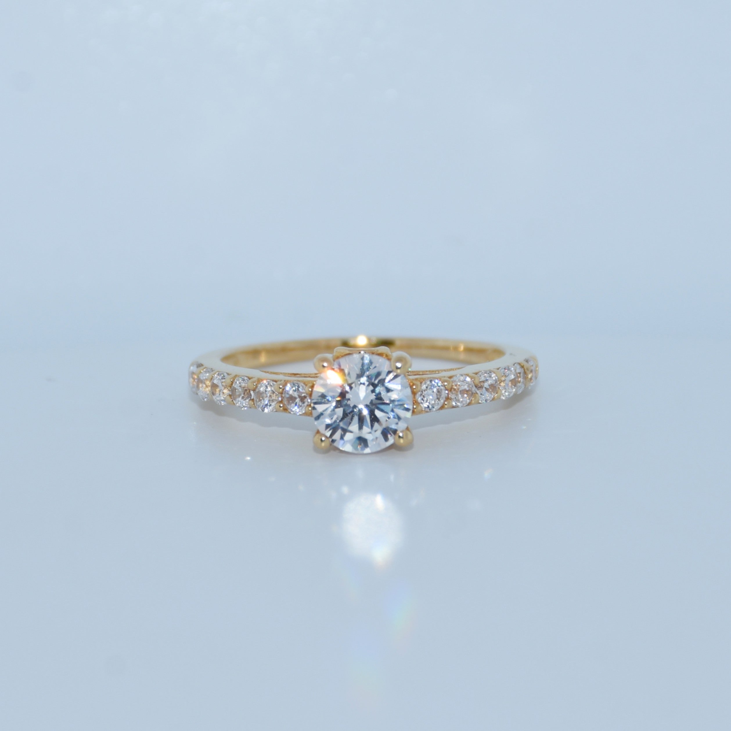 14K Gold | CZ Engagement Rings Yellow Gold