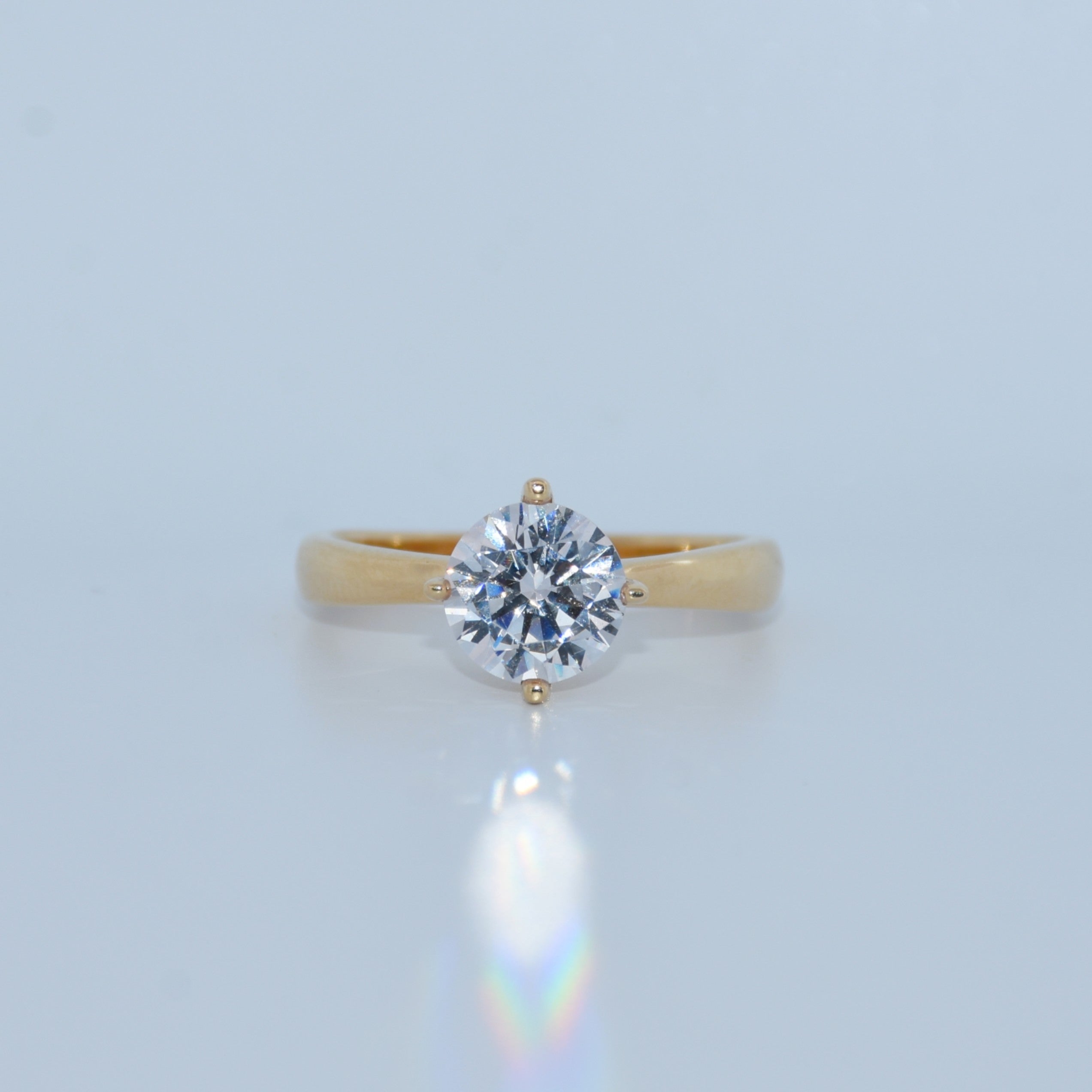 14K Gold | CZ Engagement Rings Yellow Gold