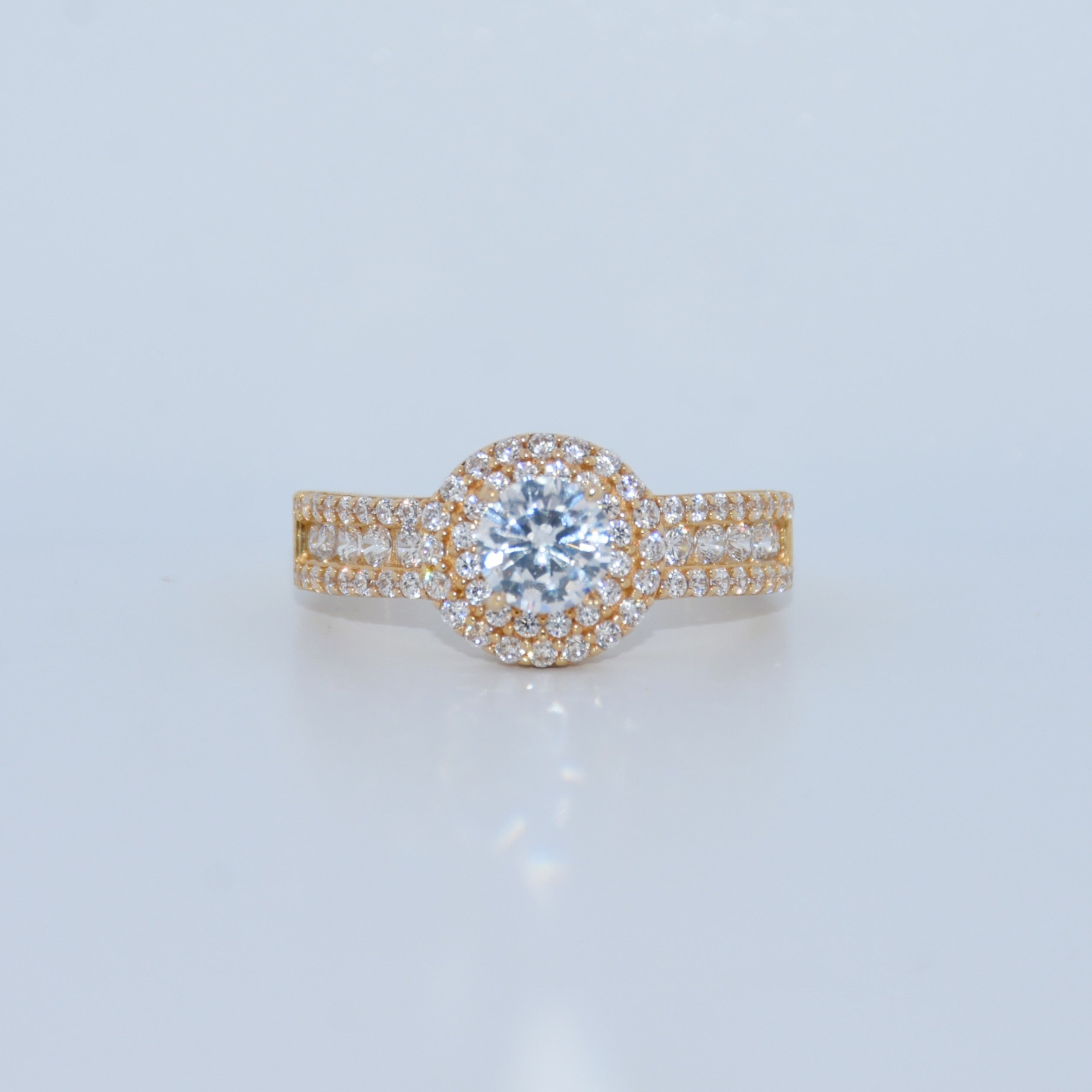14K Gold | CZ Engagement Rings Yellow Gold