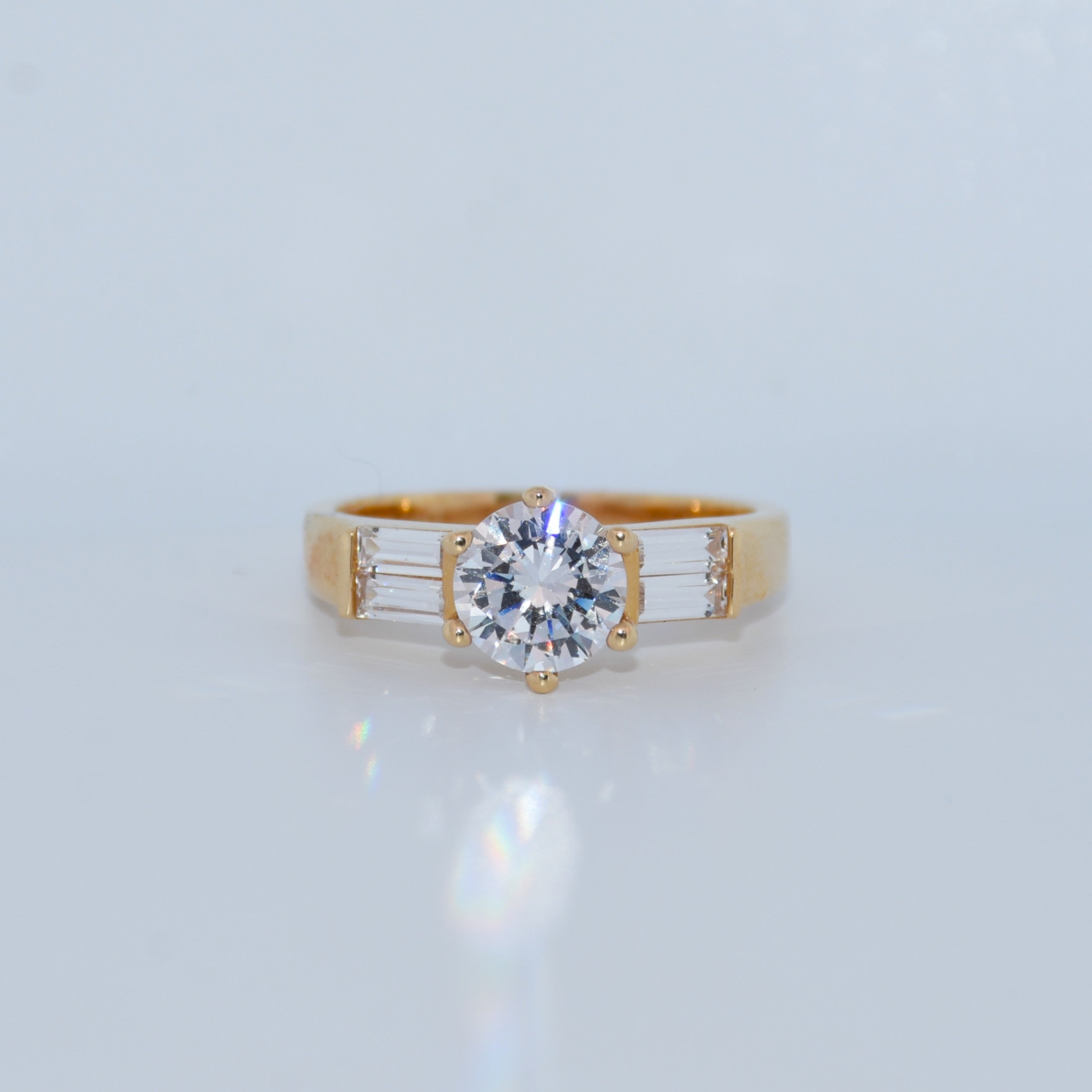 14K Gold | CZ Engagement Rings Yellow Gold