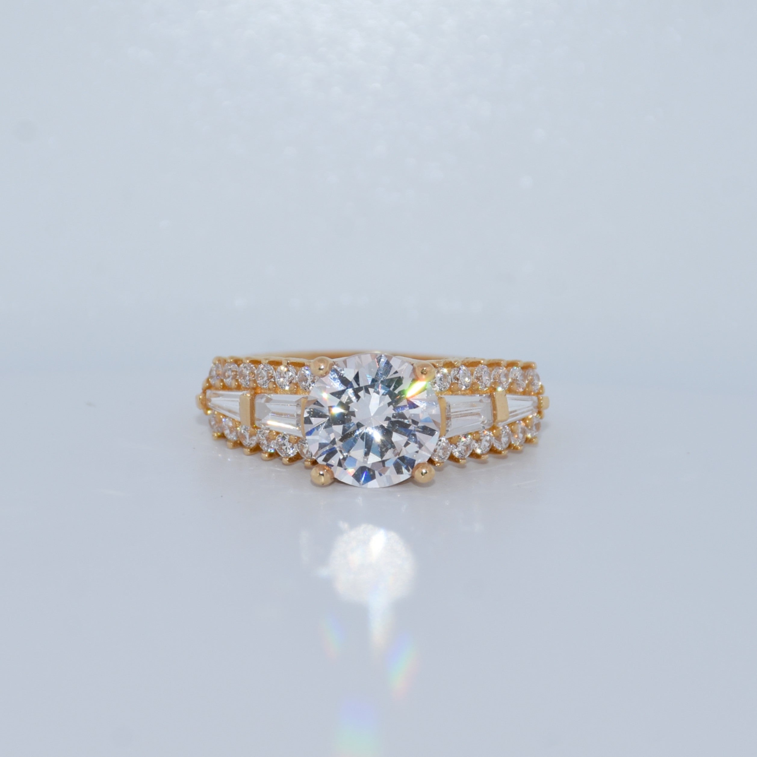 14K Gold | CZ Engagement Rings Yellow Gold