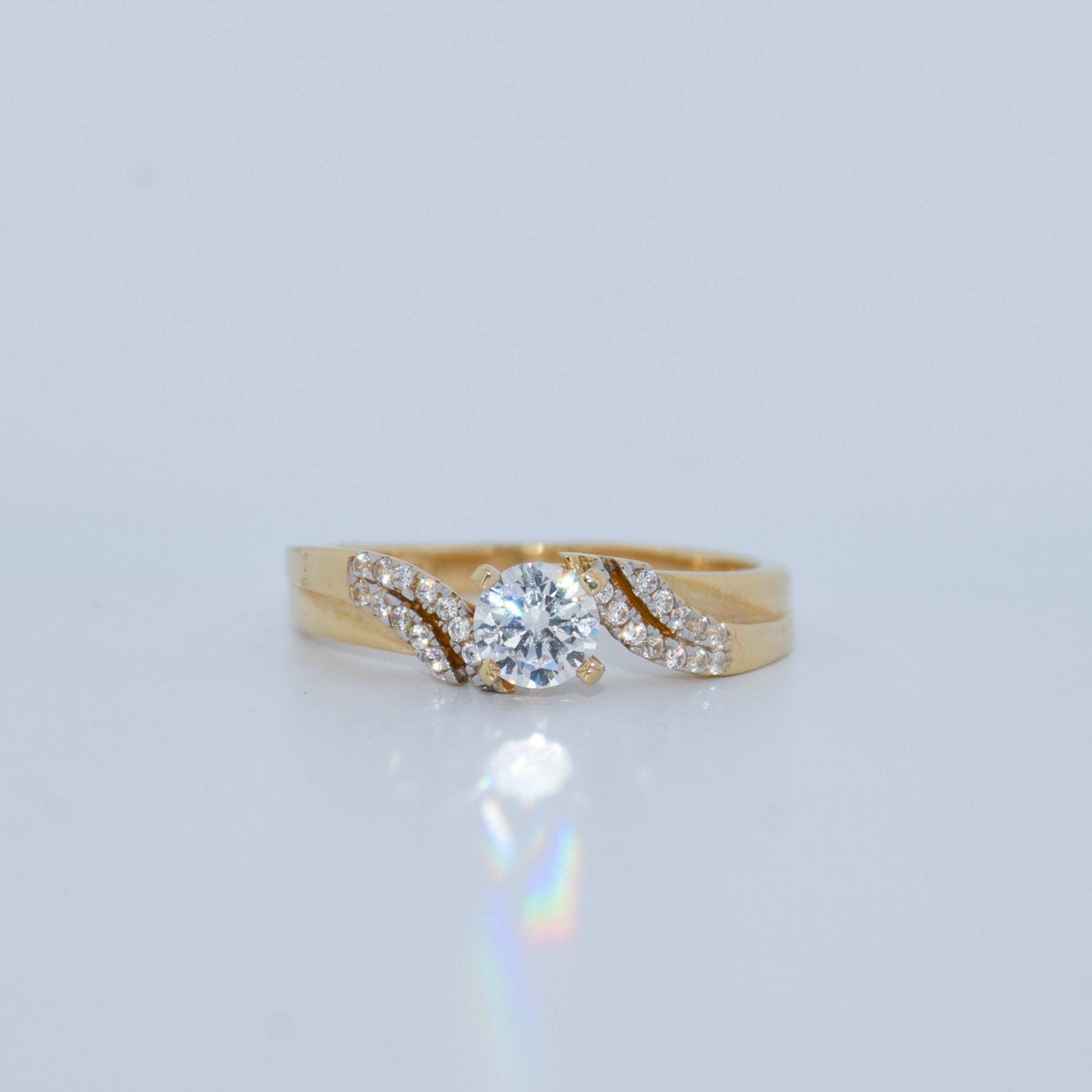 14K Gold | CZ Engagement Rings Yellow Gold