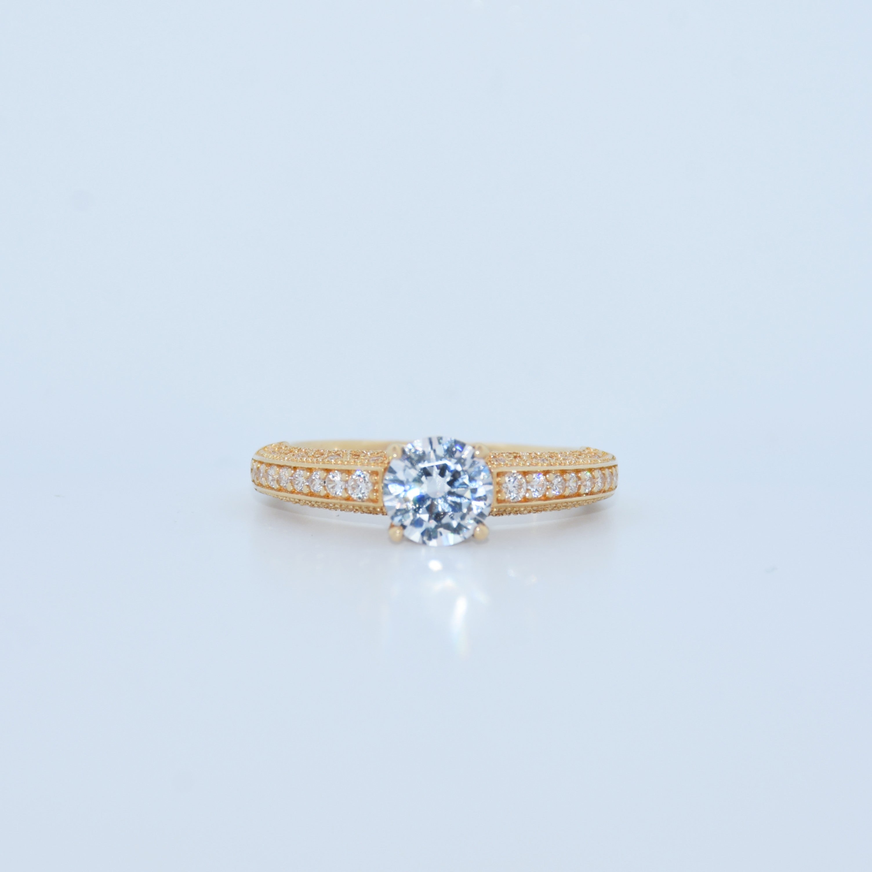 14K Gold | CZ Engagement Rings Yellow Gold