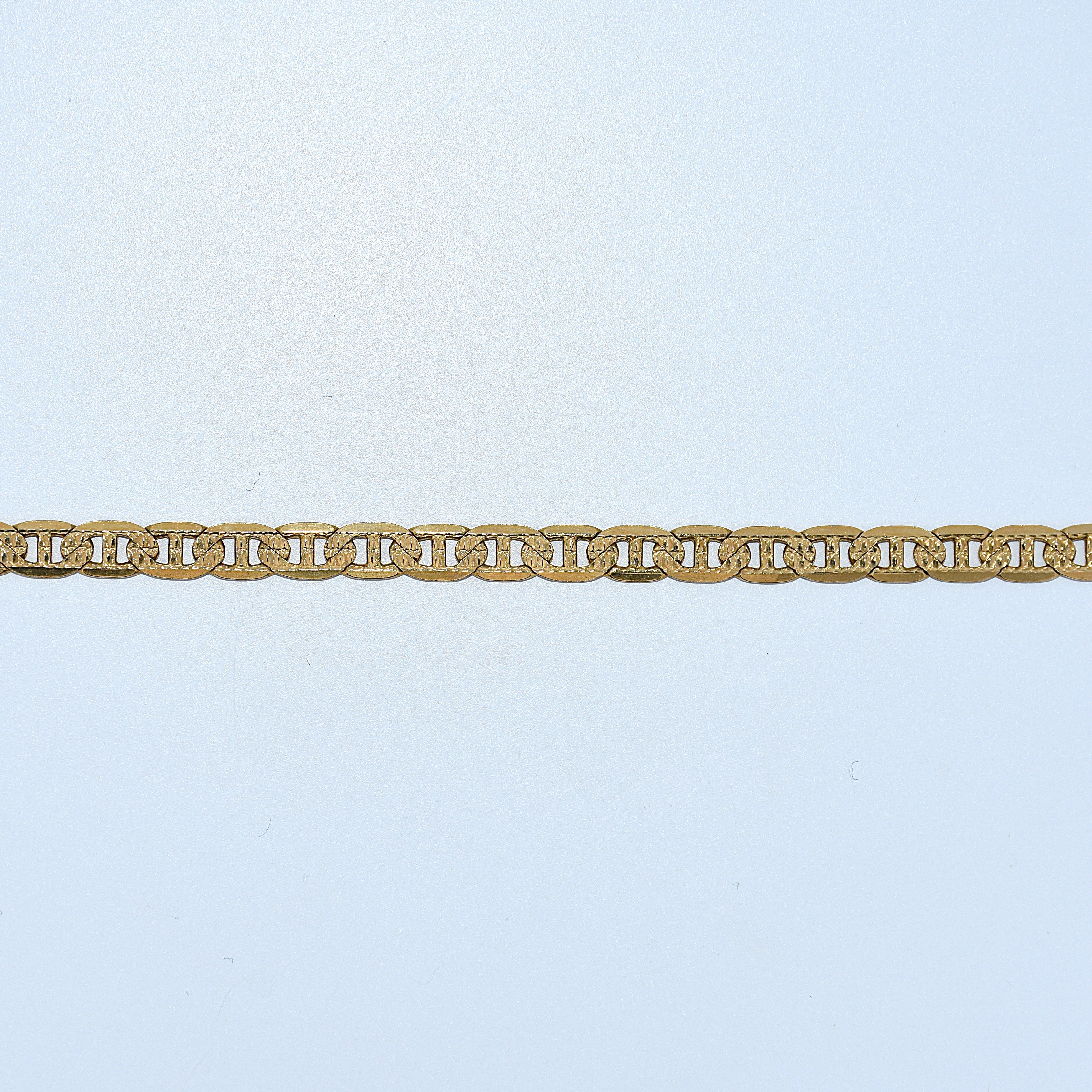 14K Gold | Diamond Cut Mariner Bracelet