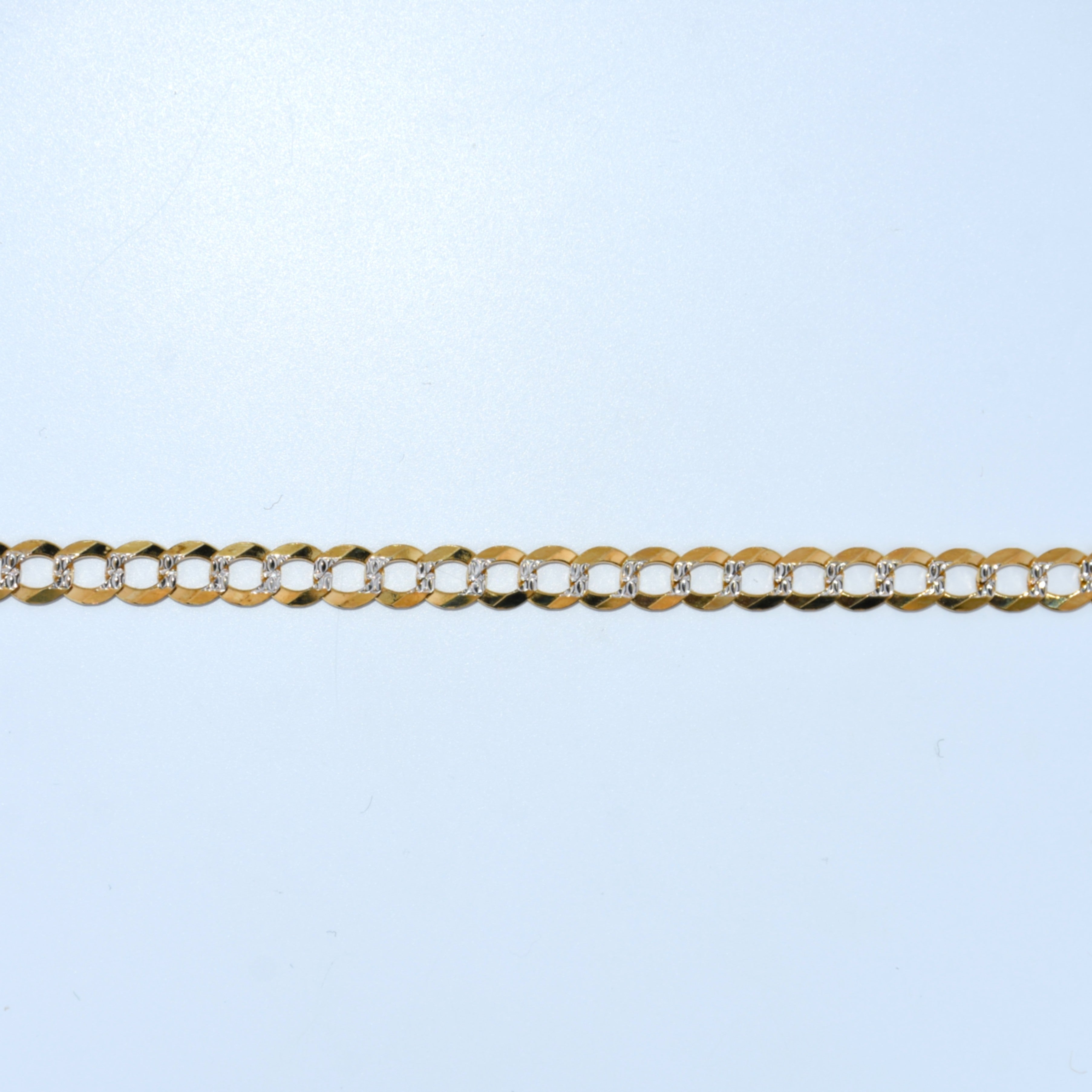 14K Gold | Diamond Cut Curb Bracelet