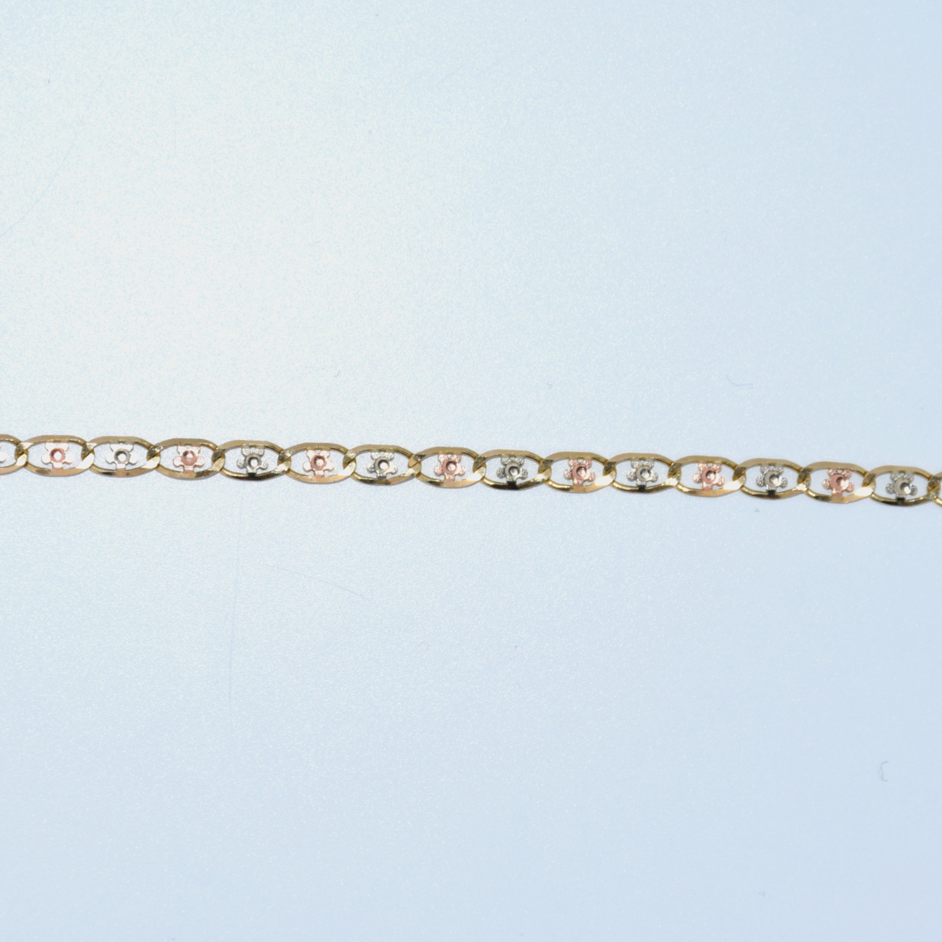 14K Gold | Tricolor Flower Valentino Bracelet