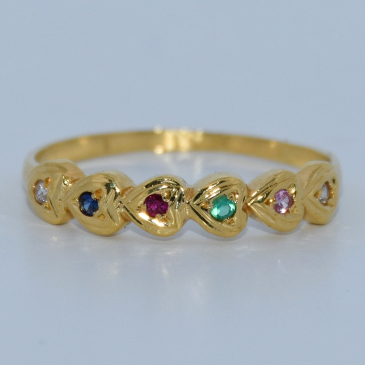 19.2K Portuguese Gold | Multicolor Heart Band