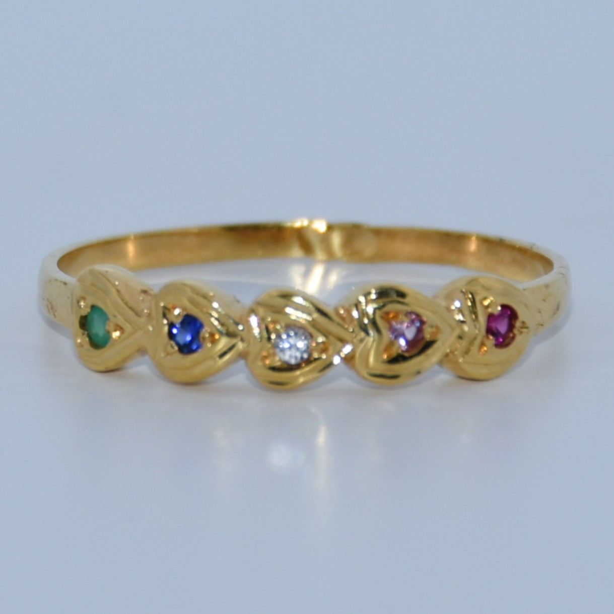 19.2K Portuguese Gold | Multicolor Heart Band