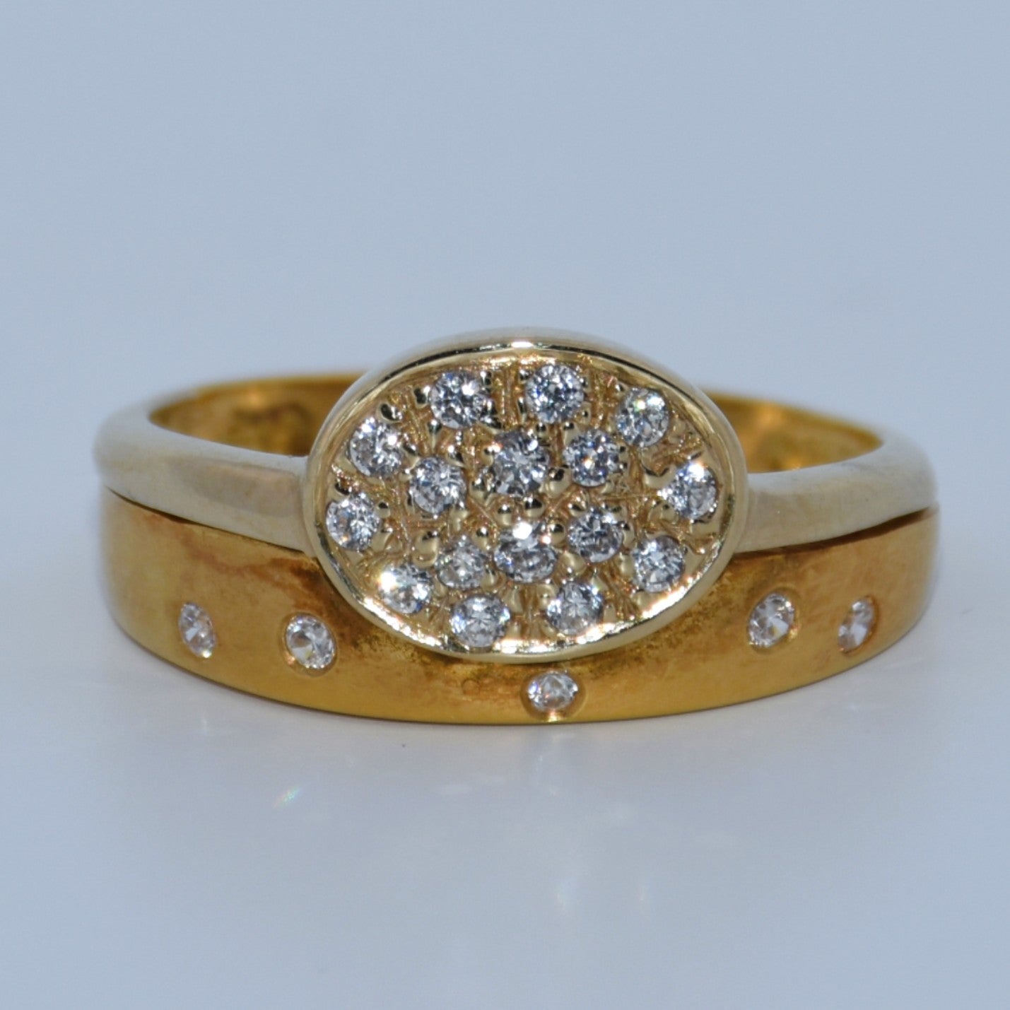 19.2K Portuguese Gold | Belt Buckle CZ Ring