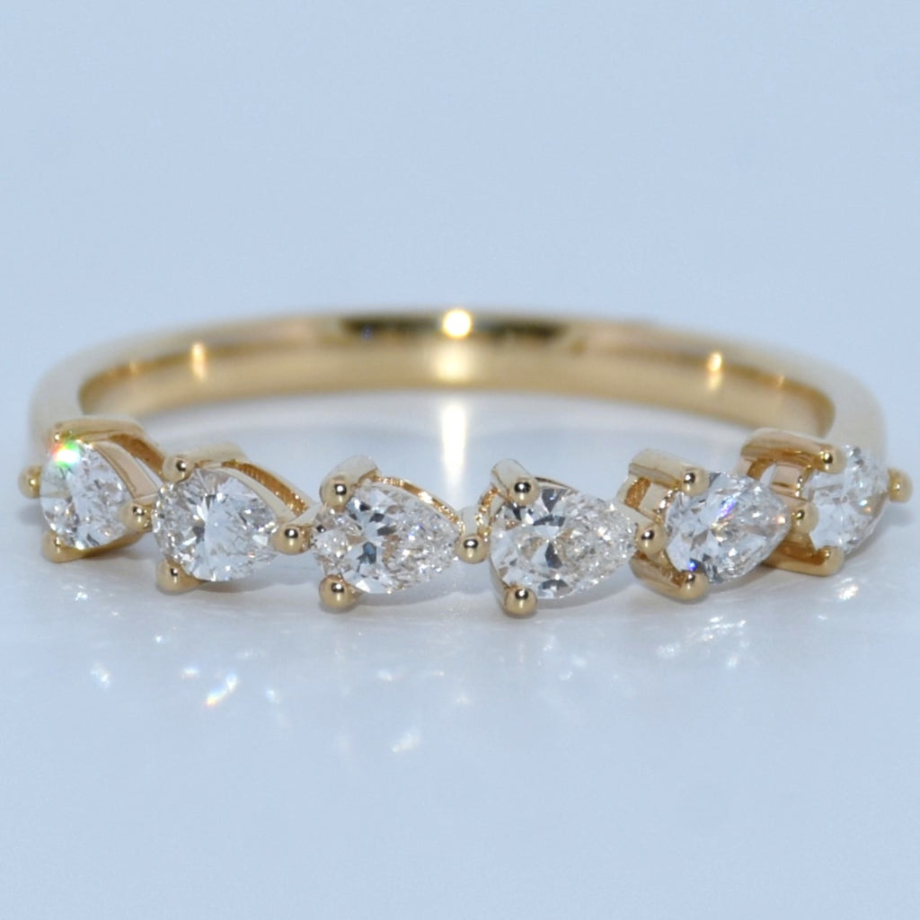 14K Gold | YG .533cttw Pear Lab Diamond Wedding/Anniversary Band