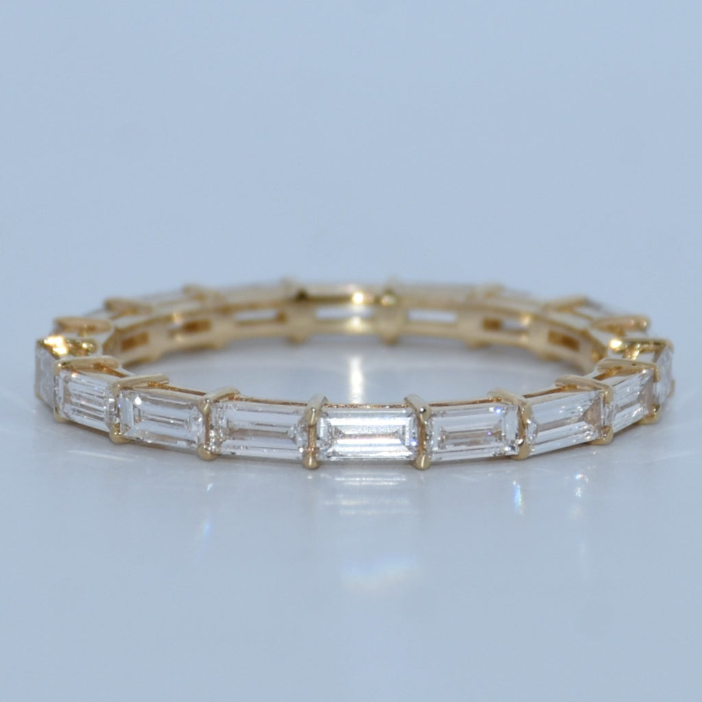 14K Gold | YG 1.071cttw Emerald Eternity Lab Diamond Wedding/Anniversary Band