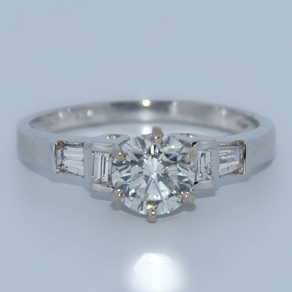 14K Gold | .91ct VS .26ct setting Natural Round Diamond White Gold Engagement Ring