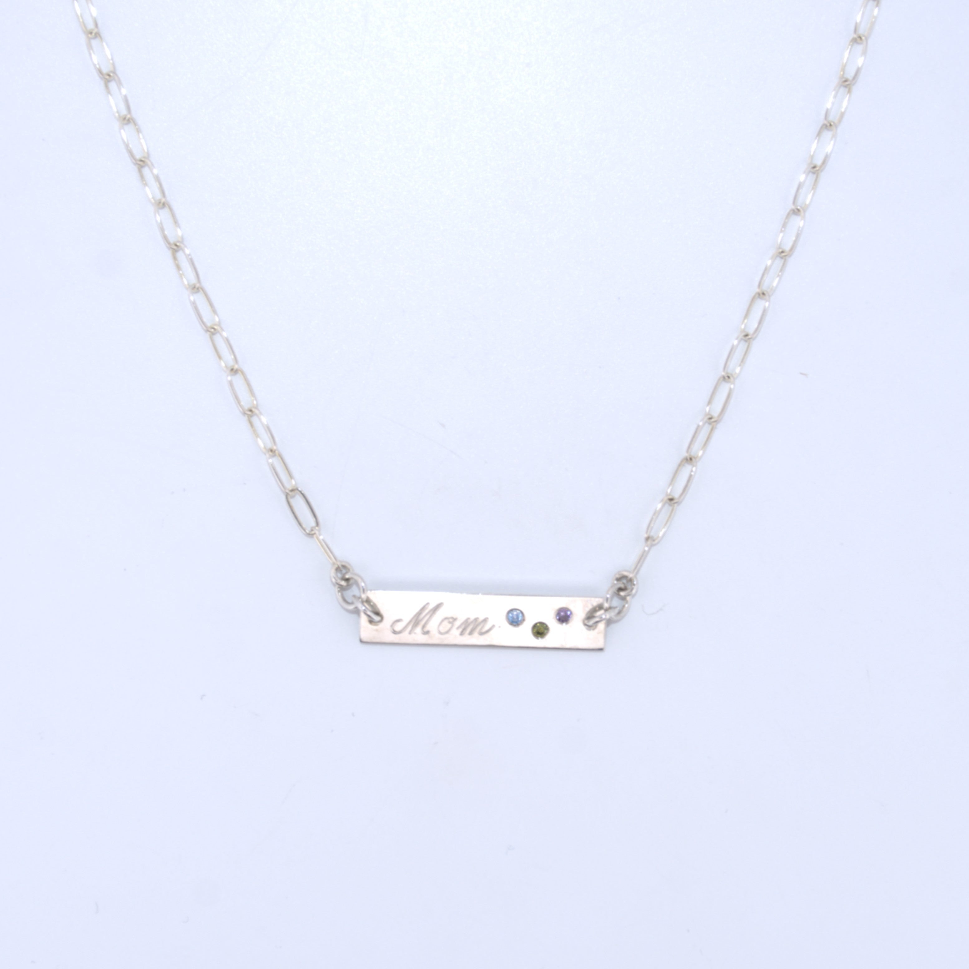 Sterling Silver | Mother's Birthstone Necklace