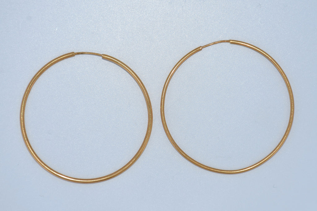 19.2K Portuguese Gold | Large Endless Hoop (Argolas) Earrings