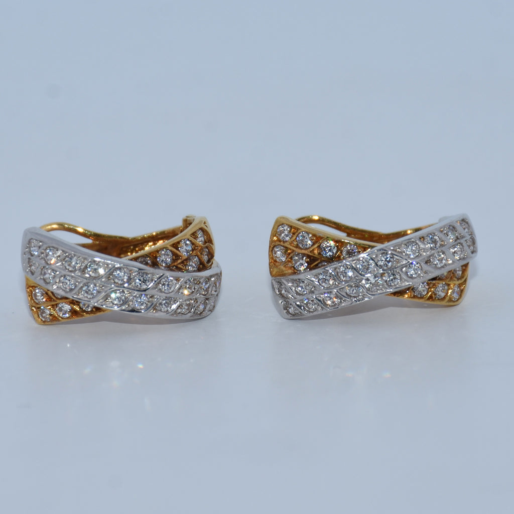 19.2K Portuguese Gold | White and Yellow Gold X Earrings