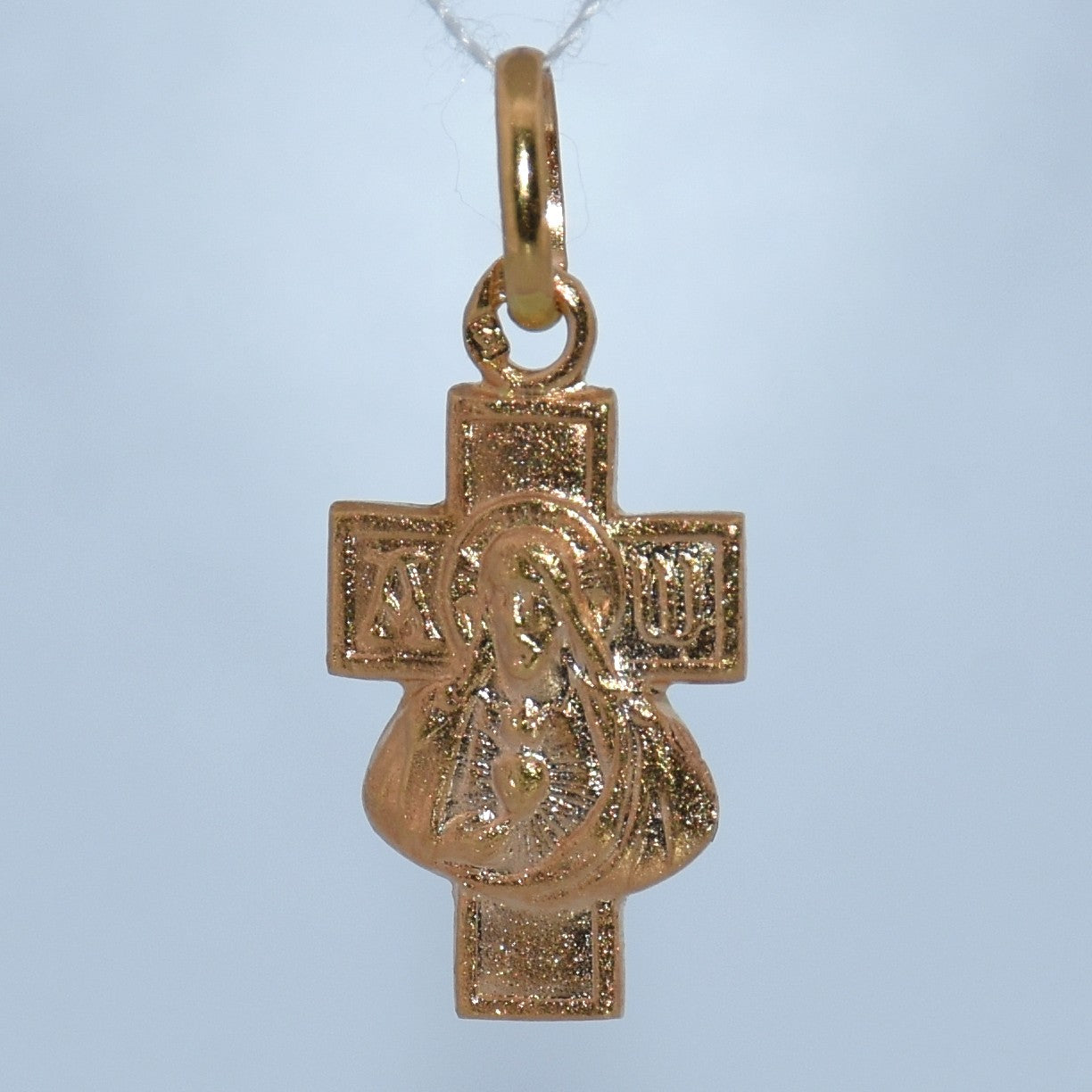19.2K Portuguese Gold | Small Sacred Heart Of Jesus Cross Pendant