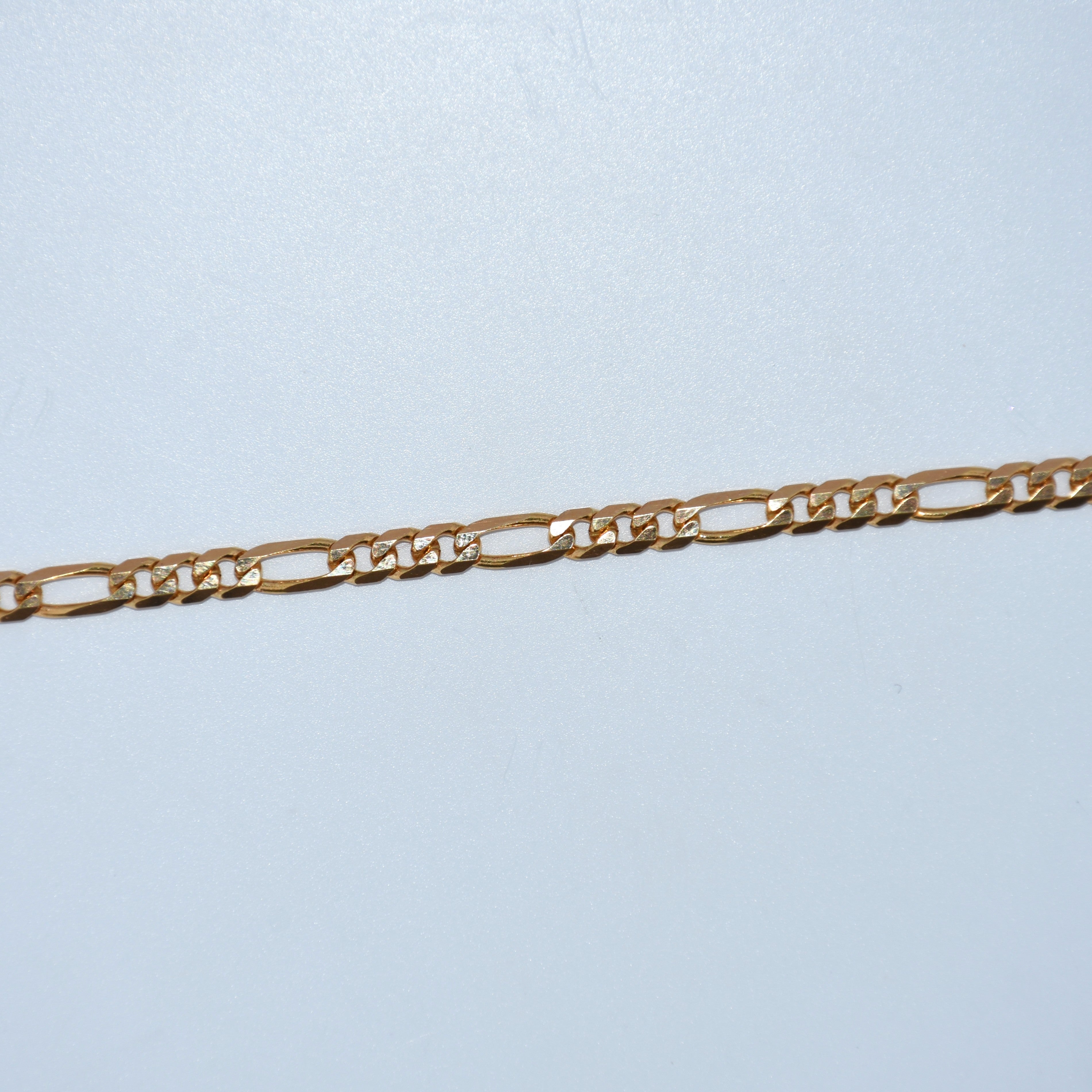19.2K Portuguese Gold | Figaro Bracelet 7.5" 3.3mm