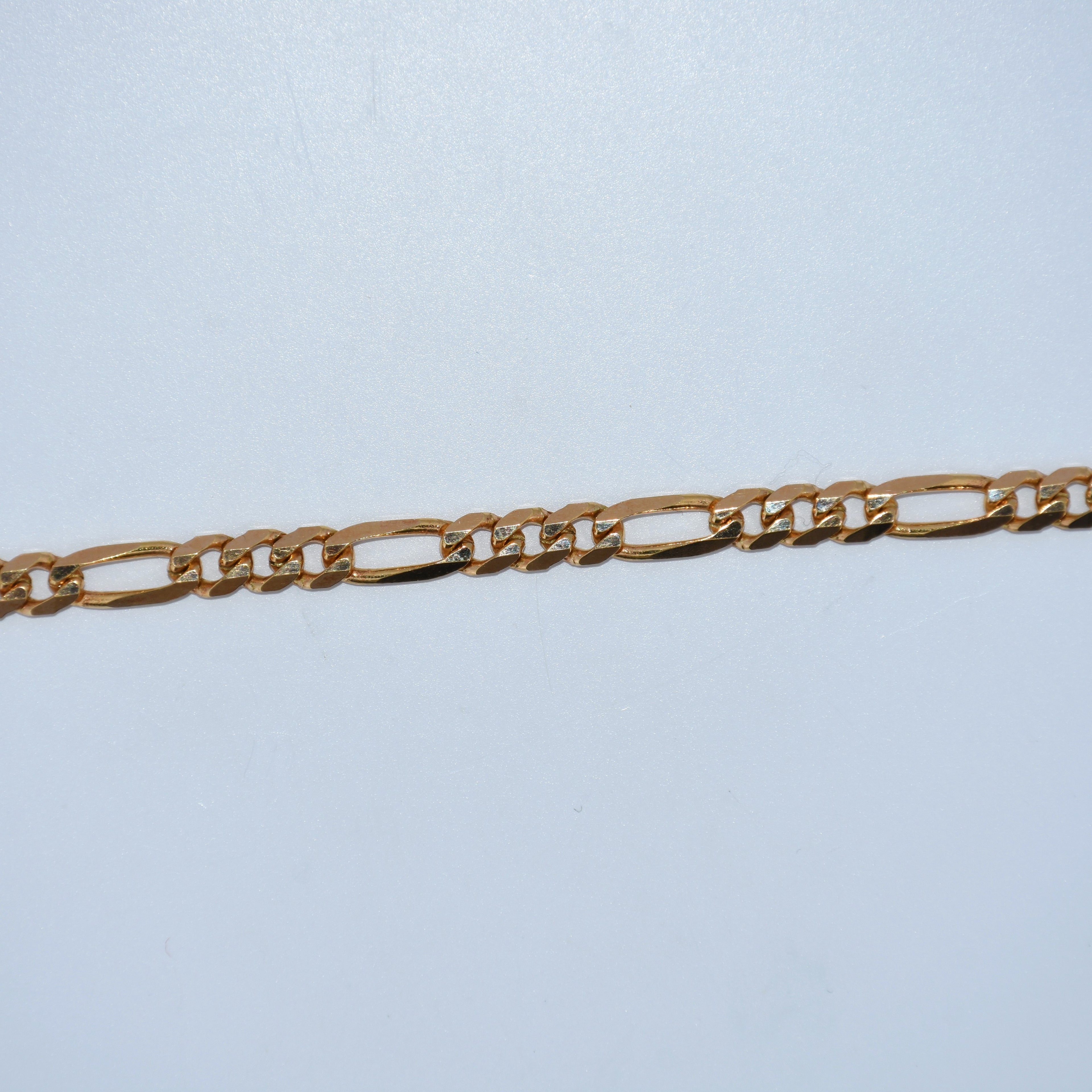19.2K Portuguese Gold | Figaro Bracelet 7.5 inch 4.6mm