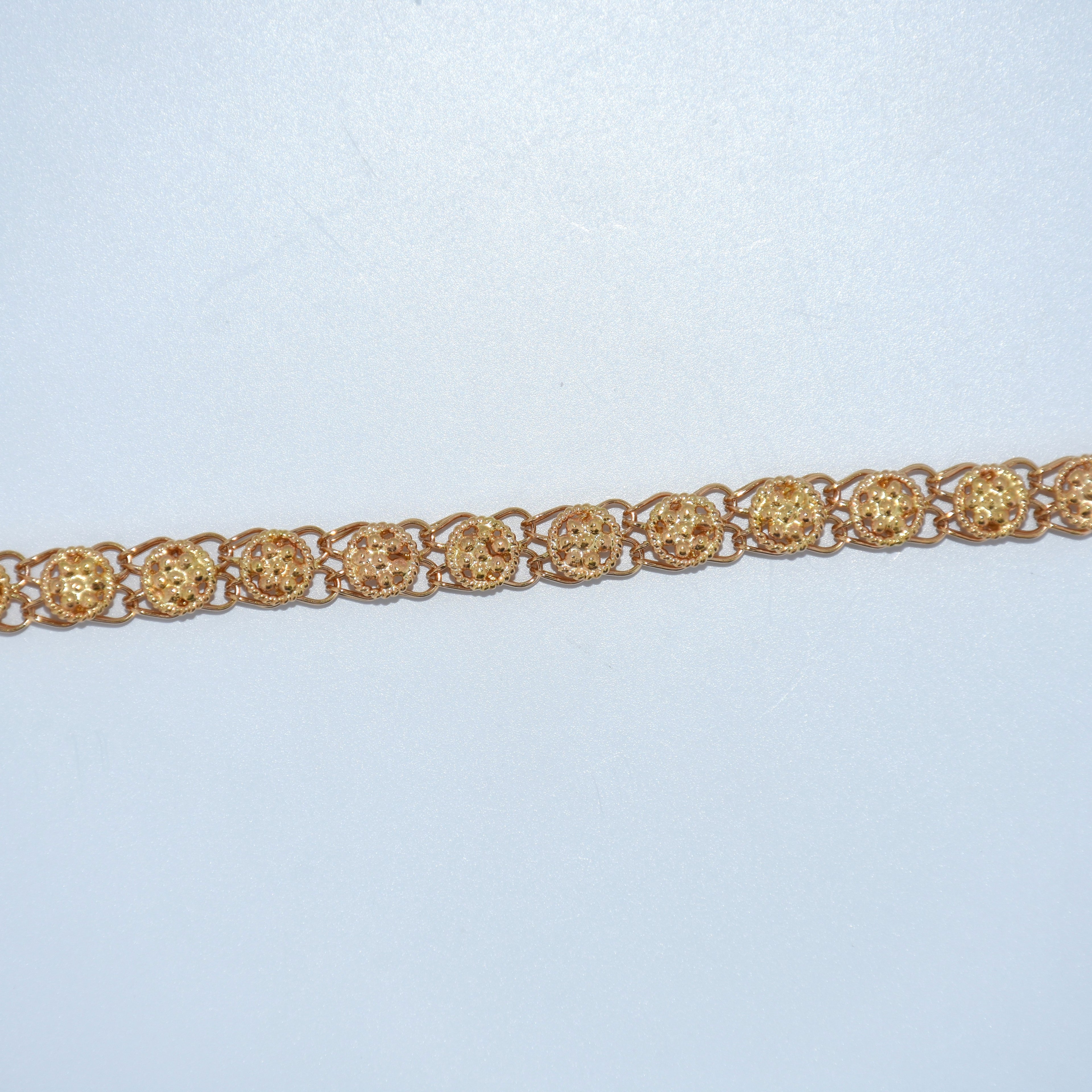 19.2K Portuguese Gold | Vintage Circle Design Bracelet