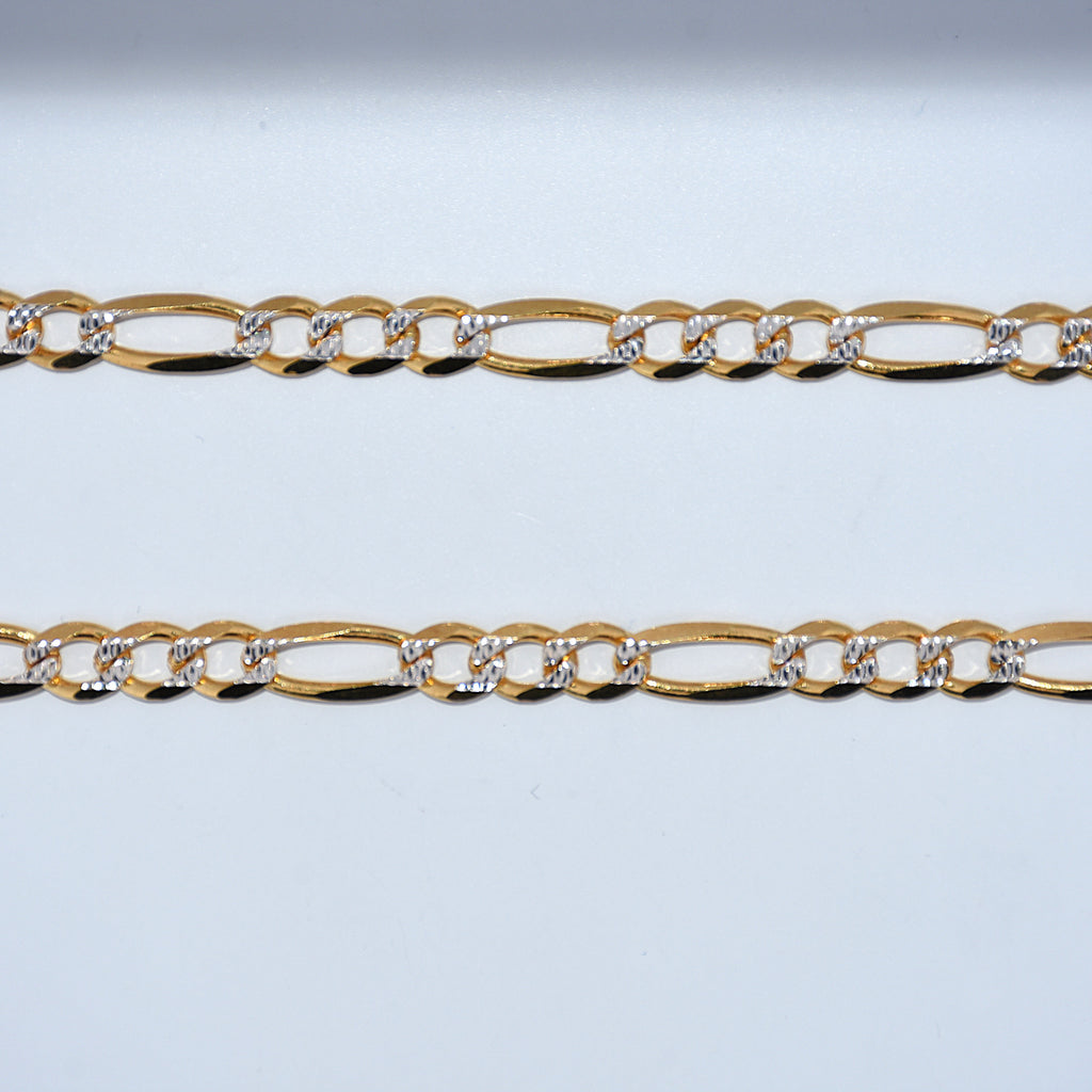 14K Gold | Diamond Cut Figaro Chains