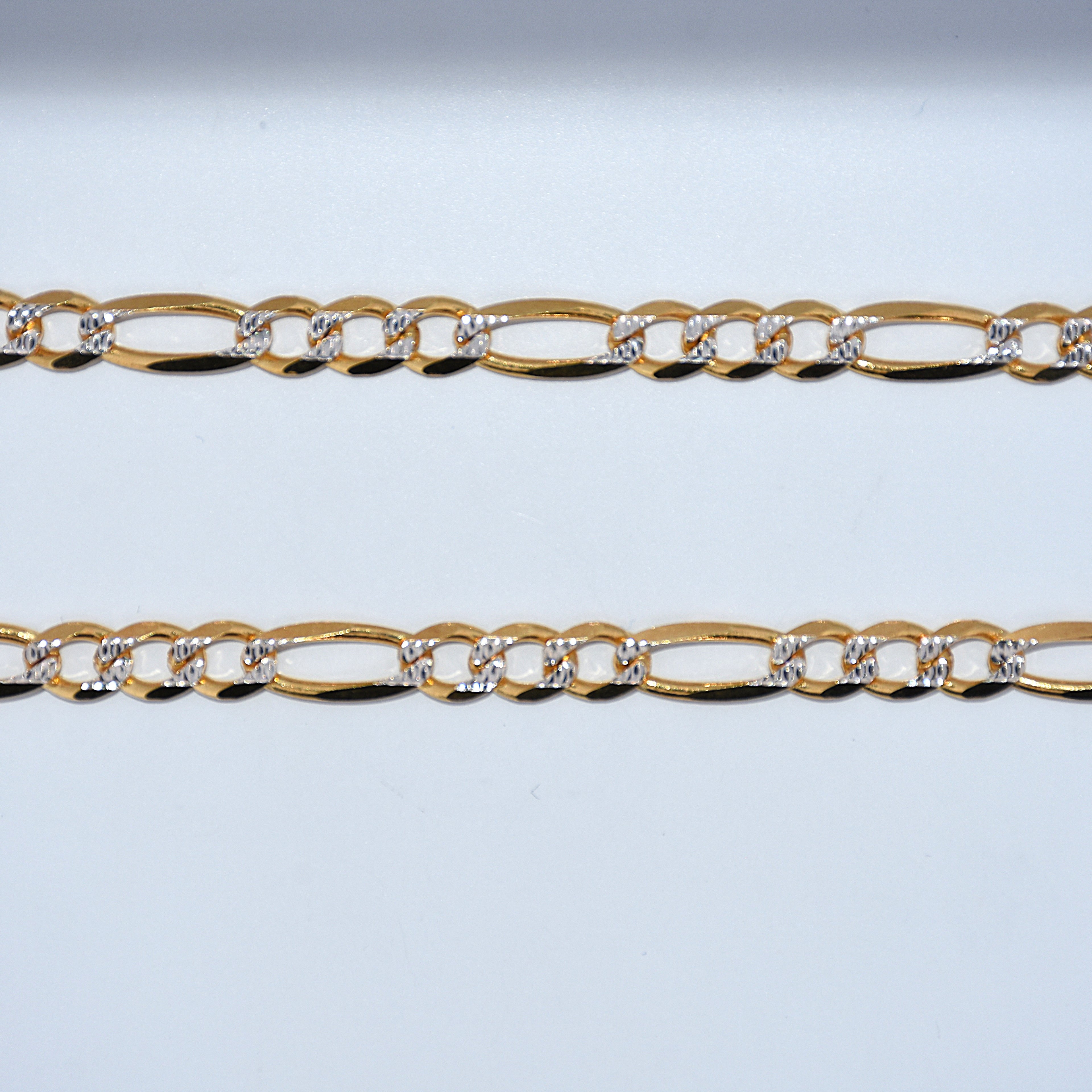 14K Gold | Diamond Cut Figaro Chains