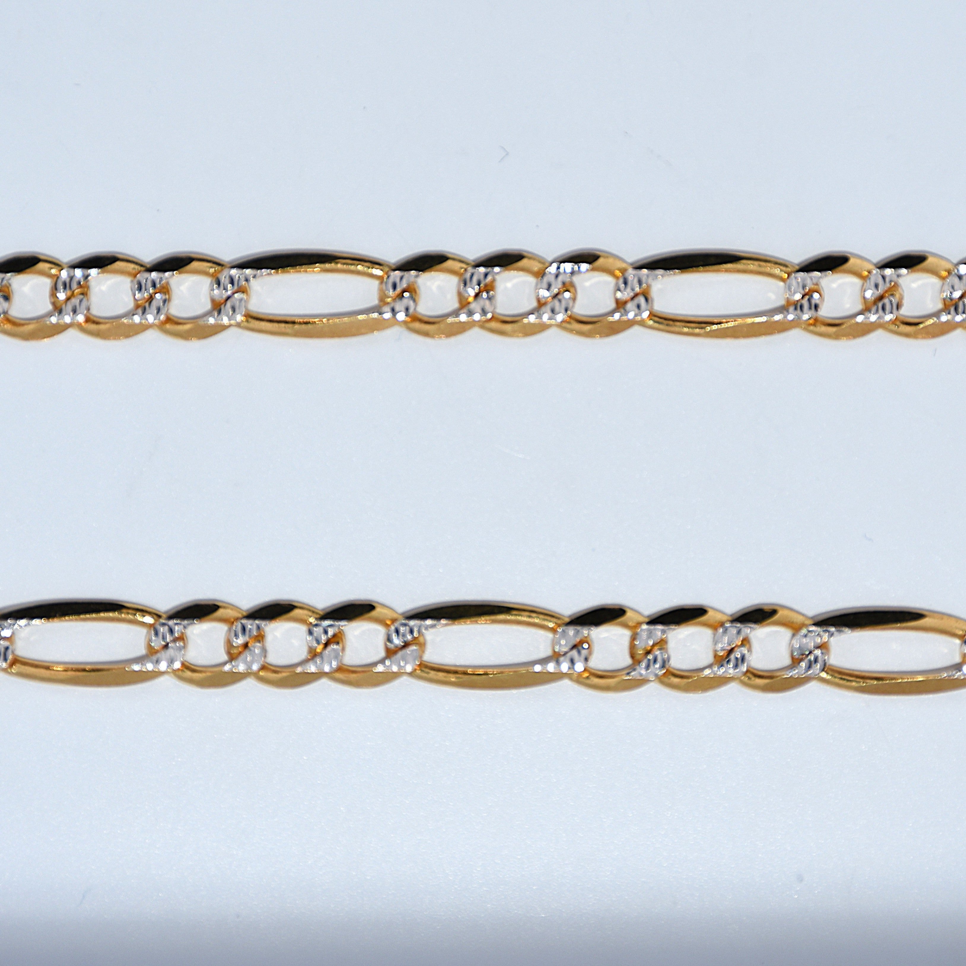 14K Gold | Diamond Cut Figaro Chains
