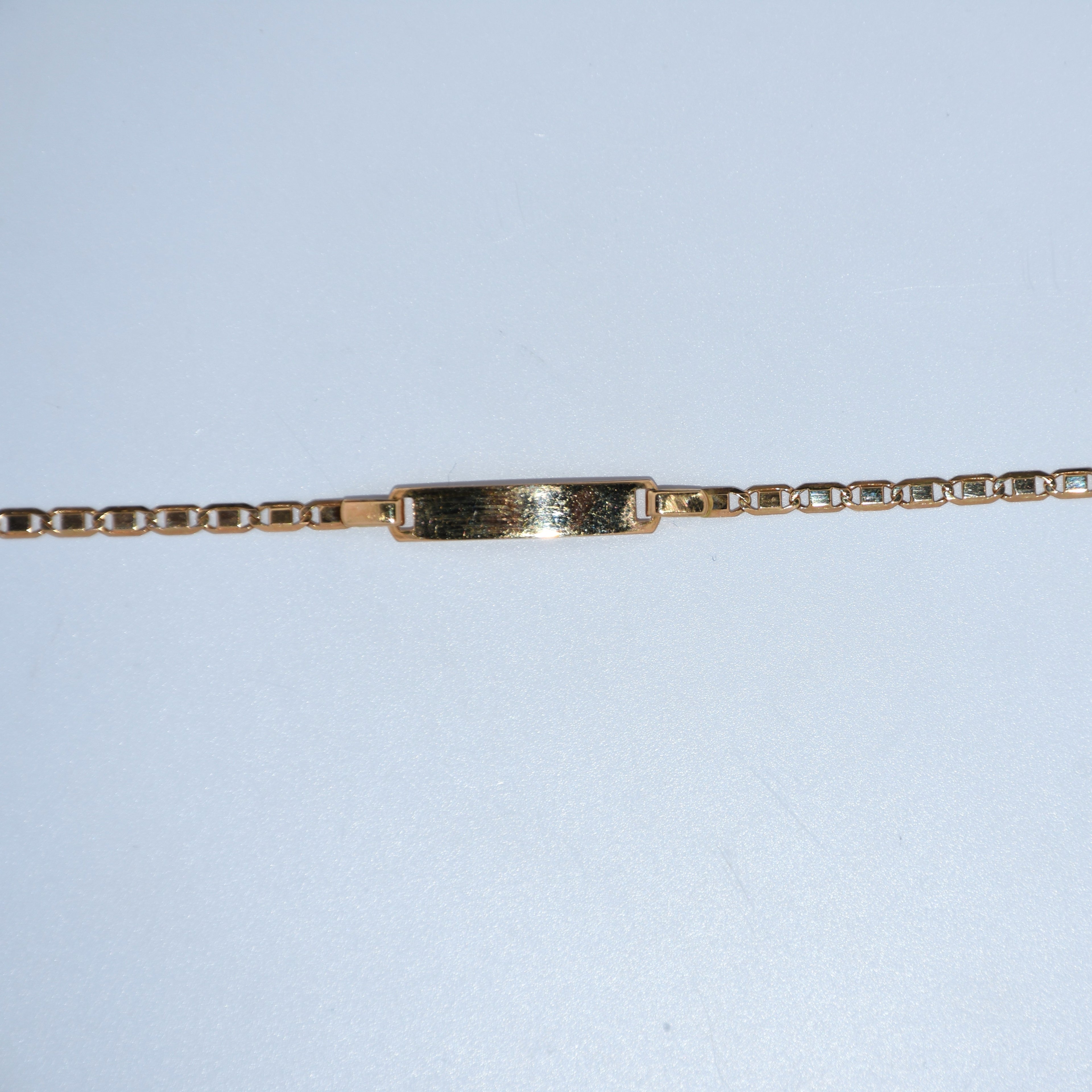 19.2K Portuguese Gold | Mariner Link ID Kids Bracelet 5.5" With Adjustable Links