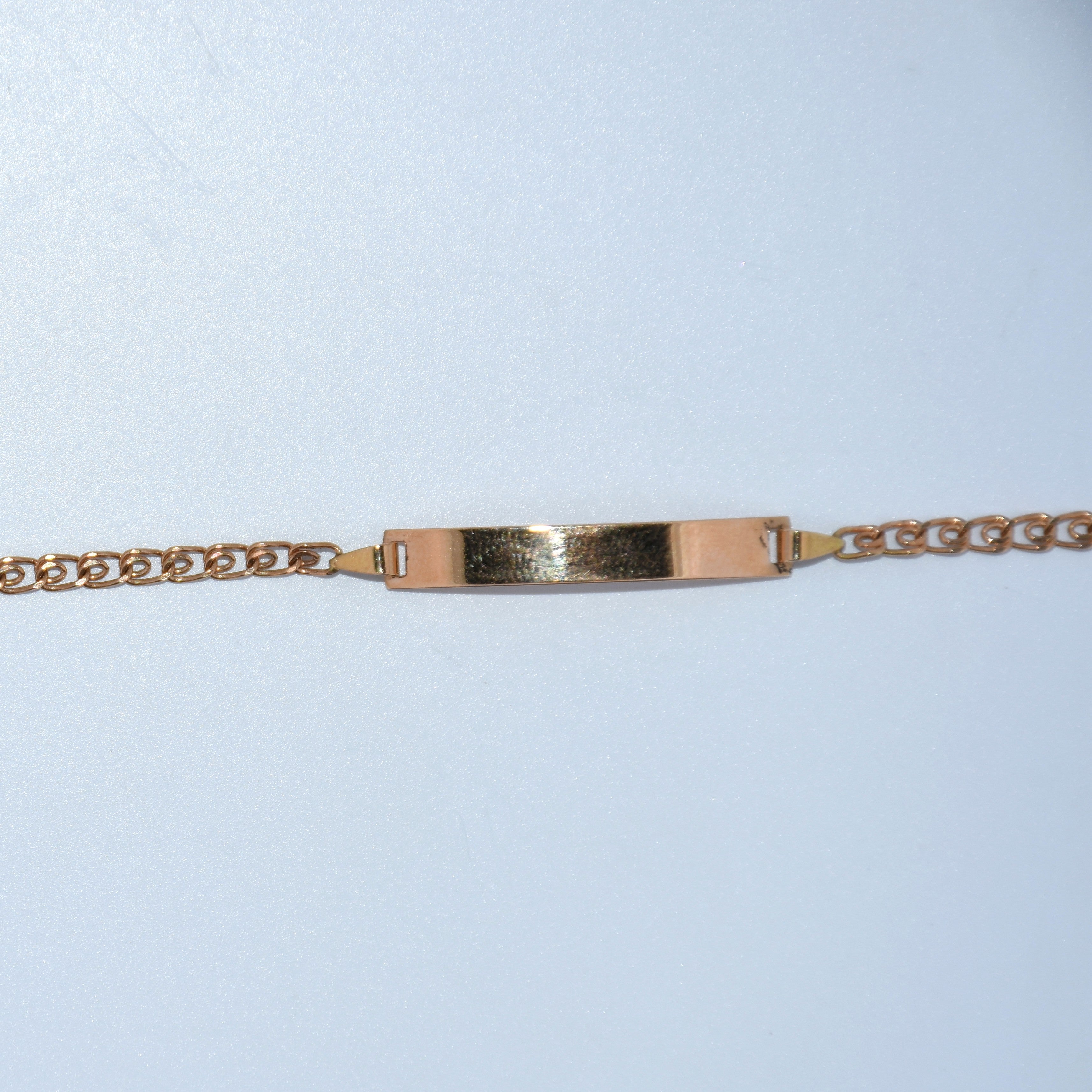 19.2K Portuguese Gold | Curb ID Bracelet 6.6" With Adjustable Links