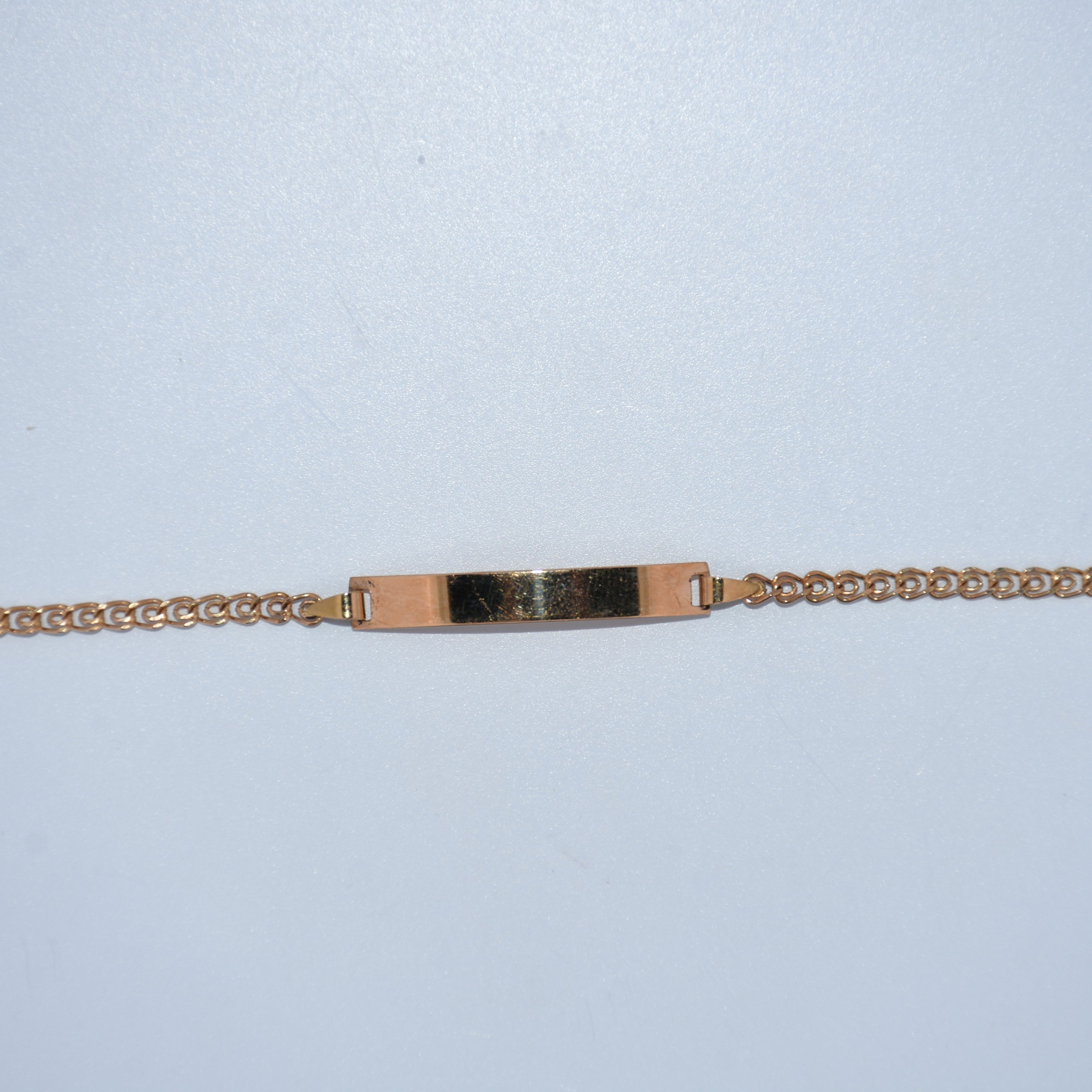 19.2K Portuguese Gold | Kids ID Bracelet Light Freeze (Frizo) Style 6" With Adjustable Links