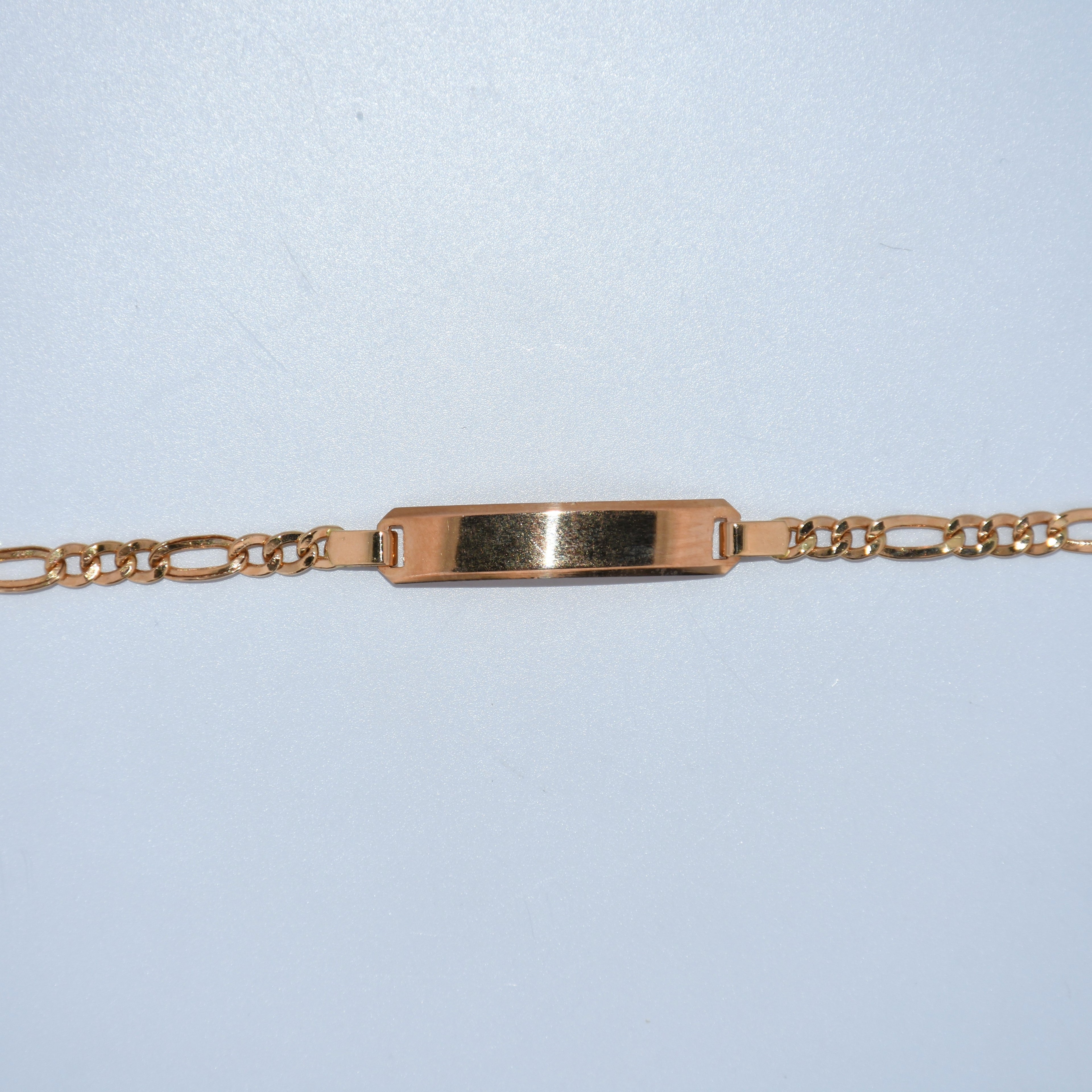 19.2K Portuguese Gold | ID Figaro Bracelet 7.5"