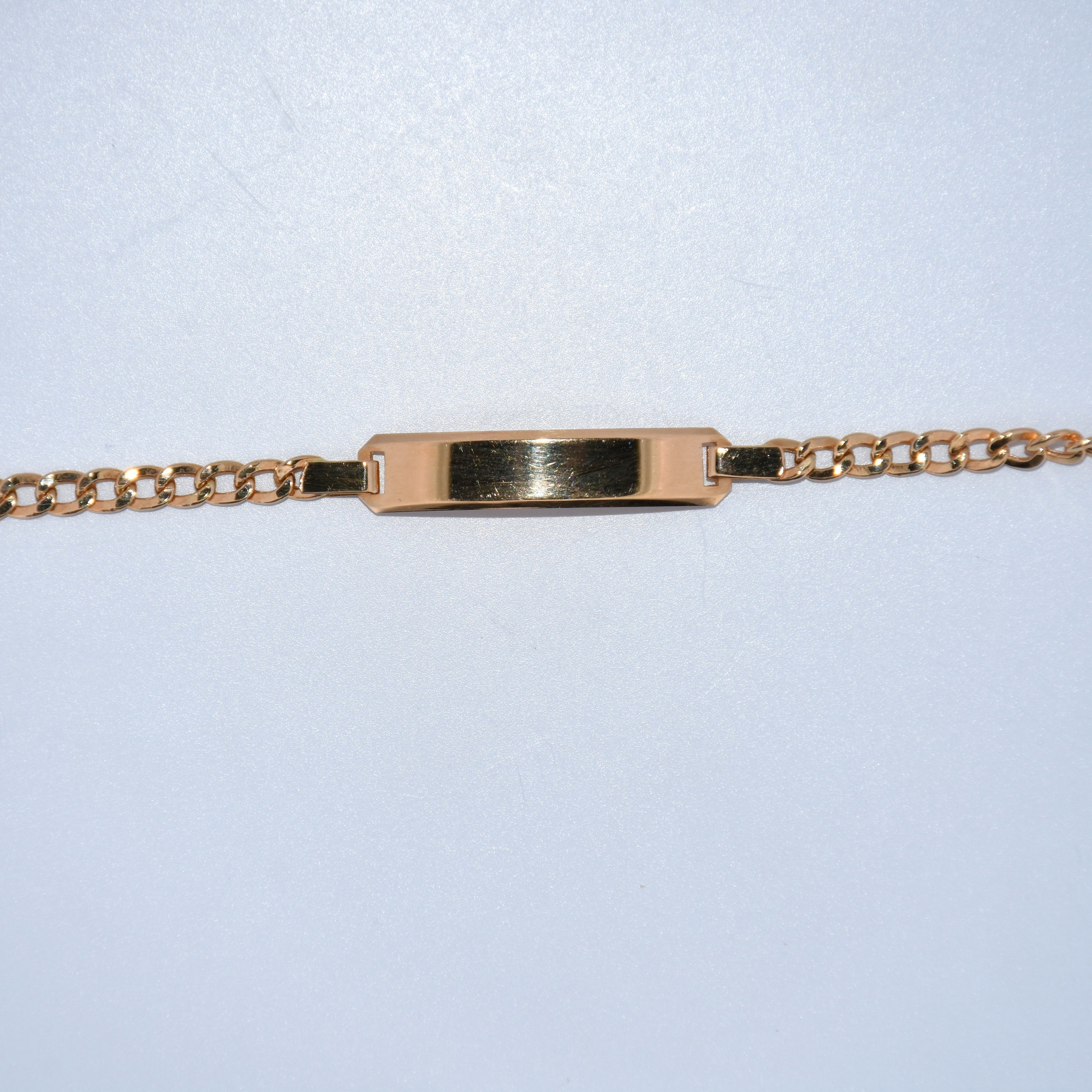 19.2K Portuguese Gold | Hollow Cuban Link ID Bracelet 7"