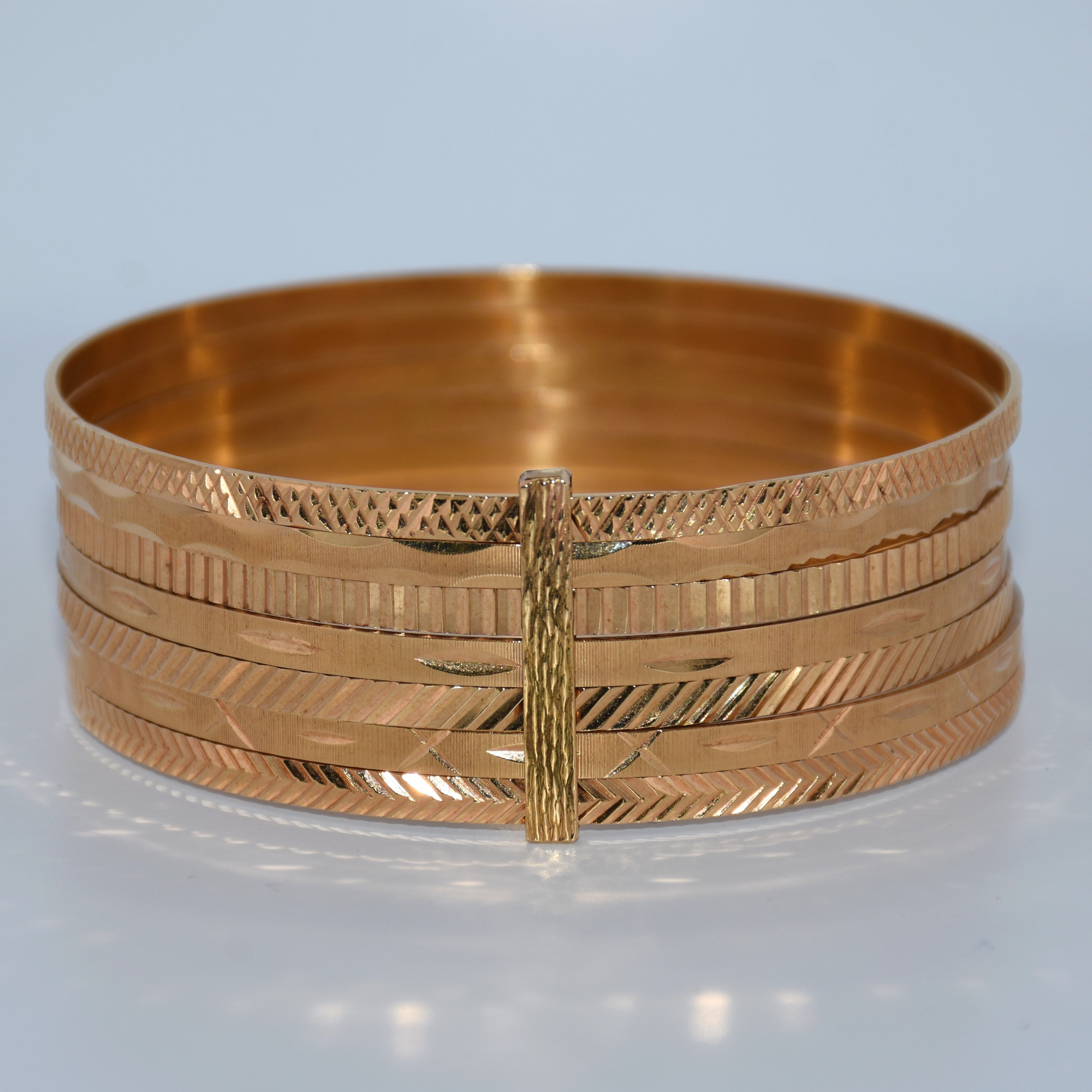 19.2K Portuguese Gold | 7 Band Bracelet 22mm