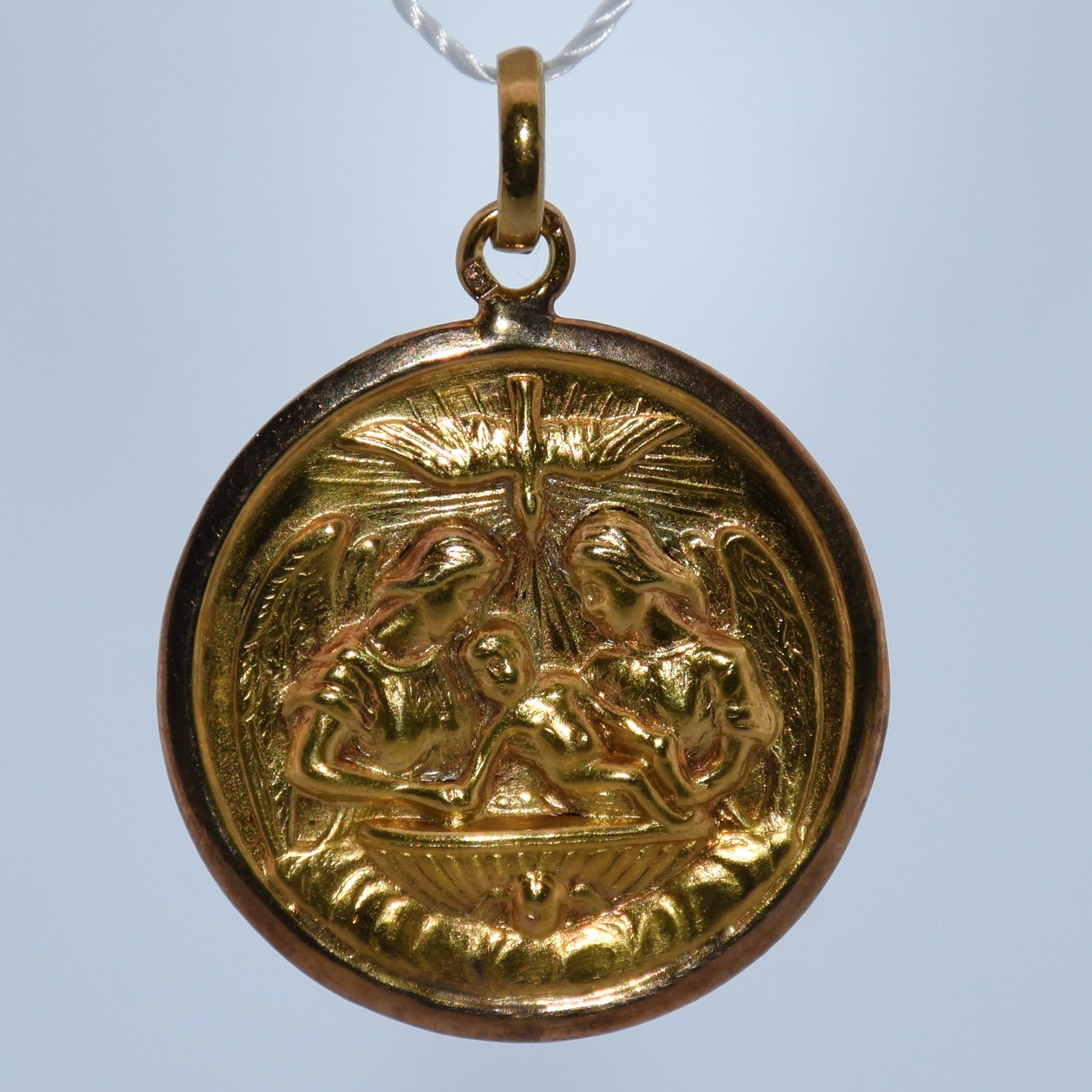 19.2K Portuguese Gold | Baptism Pendant